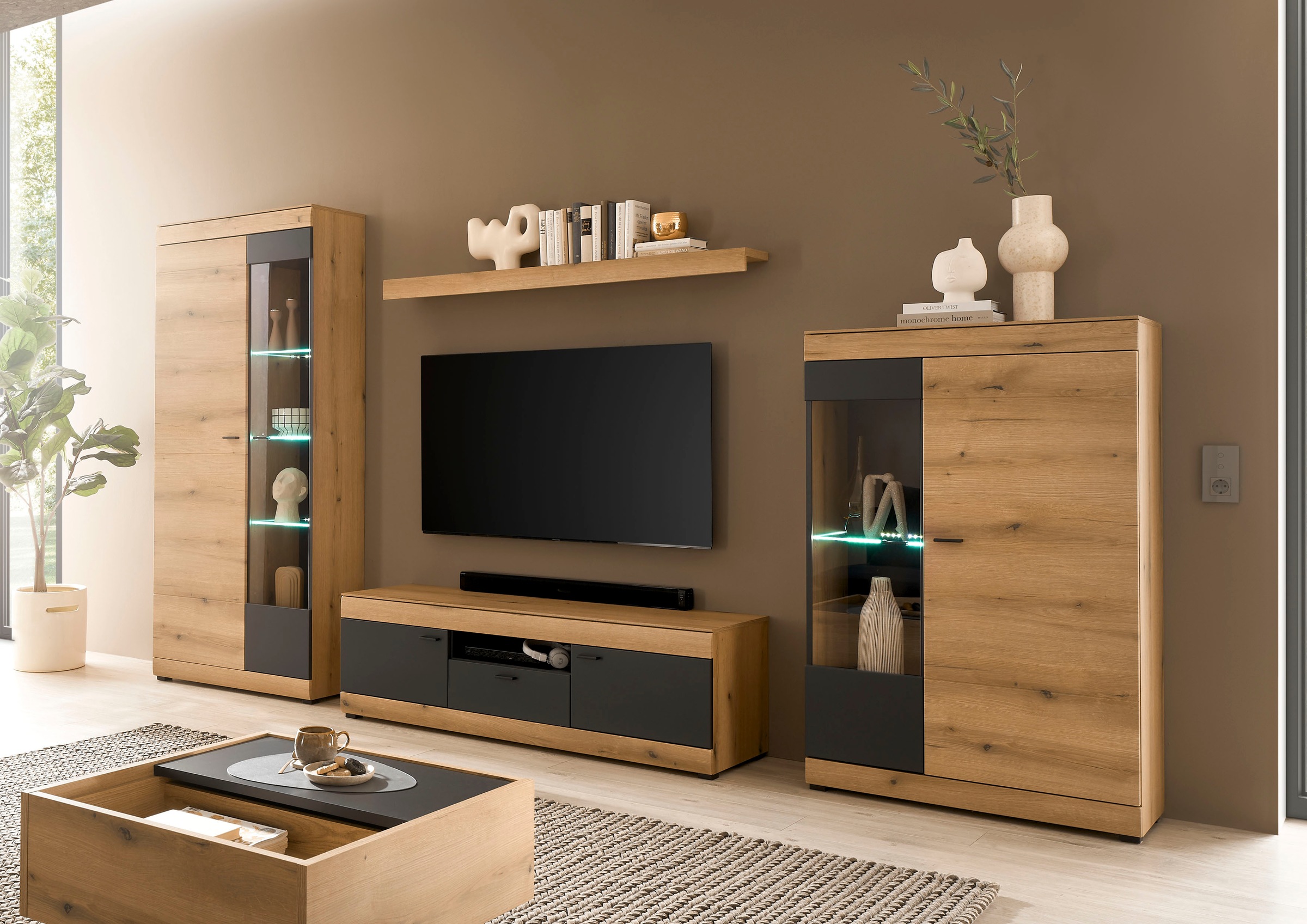 Home affaire Wohnwand »Soleto, zeitlose Anbauwand, Komplettset im modernen Stil« Komplett-Set, 4 Stk. tlg.