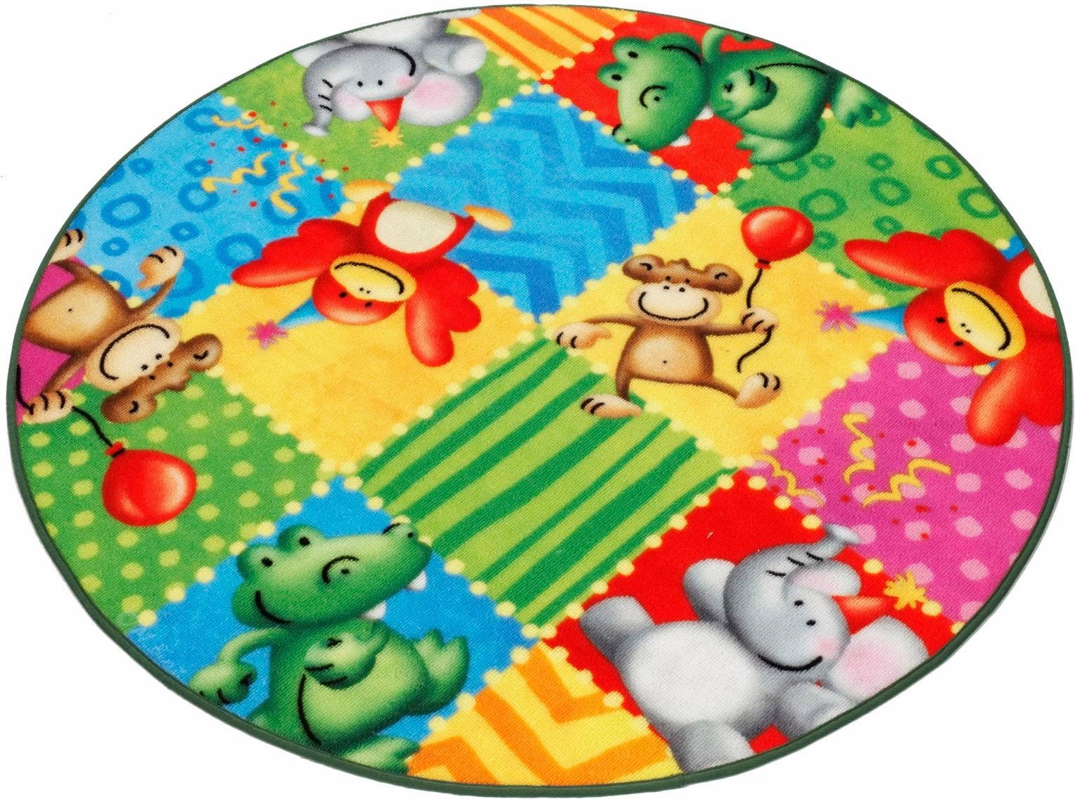 Image of Böing Carpet Kinderteppich »Lovely Kids LK-5«, rund, 2 mm Höhe, Motiv Zootiere bei Ackermann Versand Schweiz