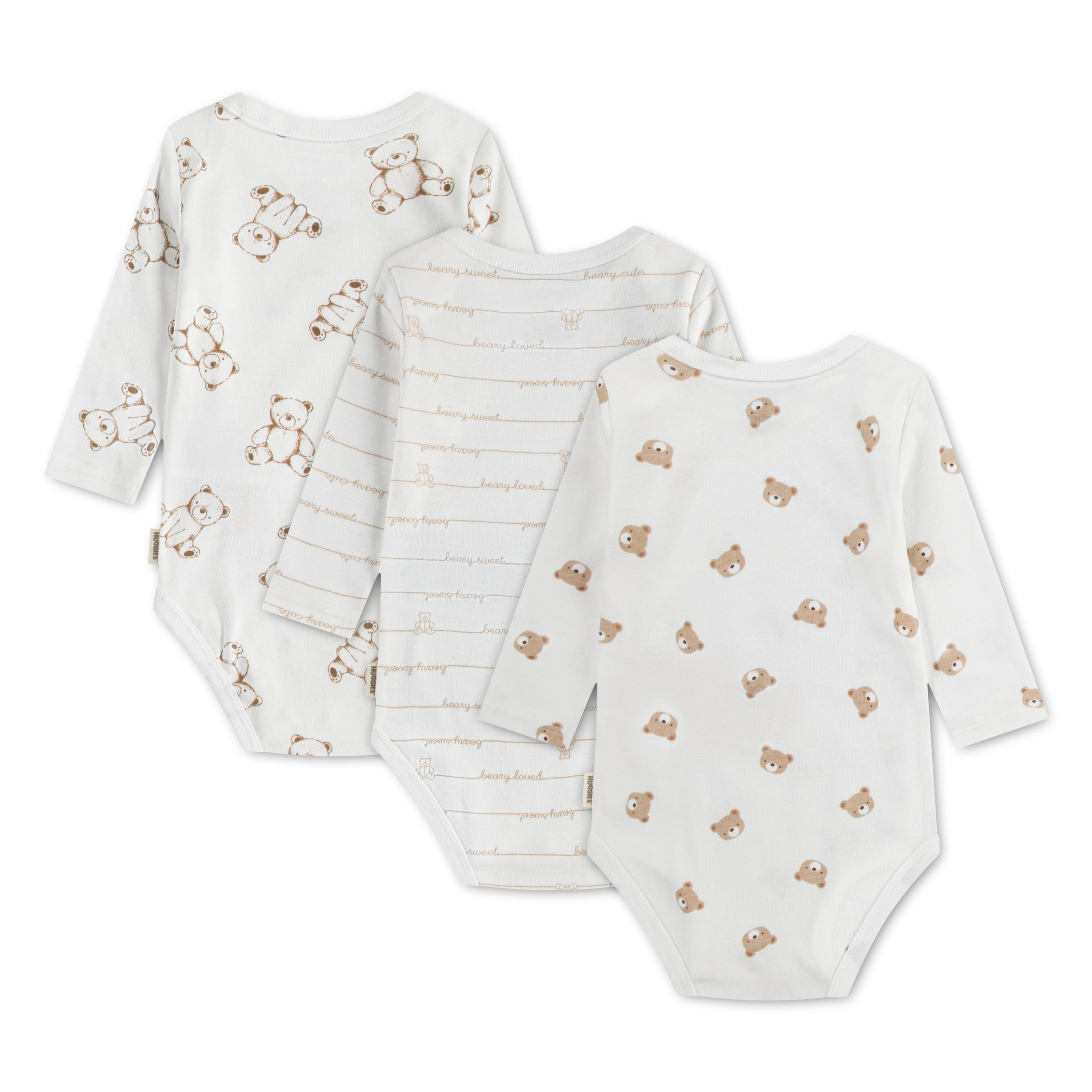 HUGGIES babywear Langarmbody »HUGN 3 PK BODYSUIT« Packung, 3 aus Baumwolle, Bärchendessins
