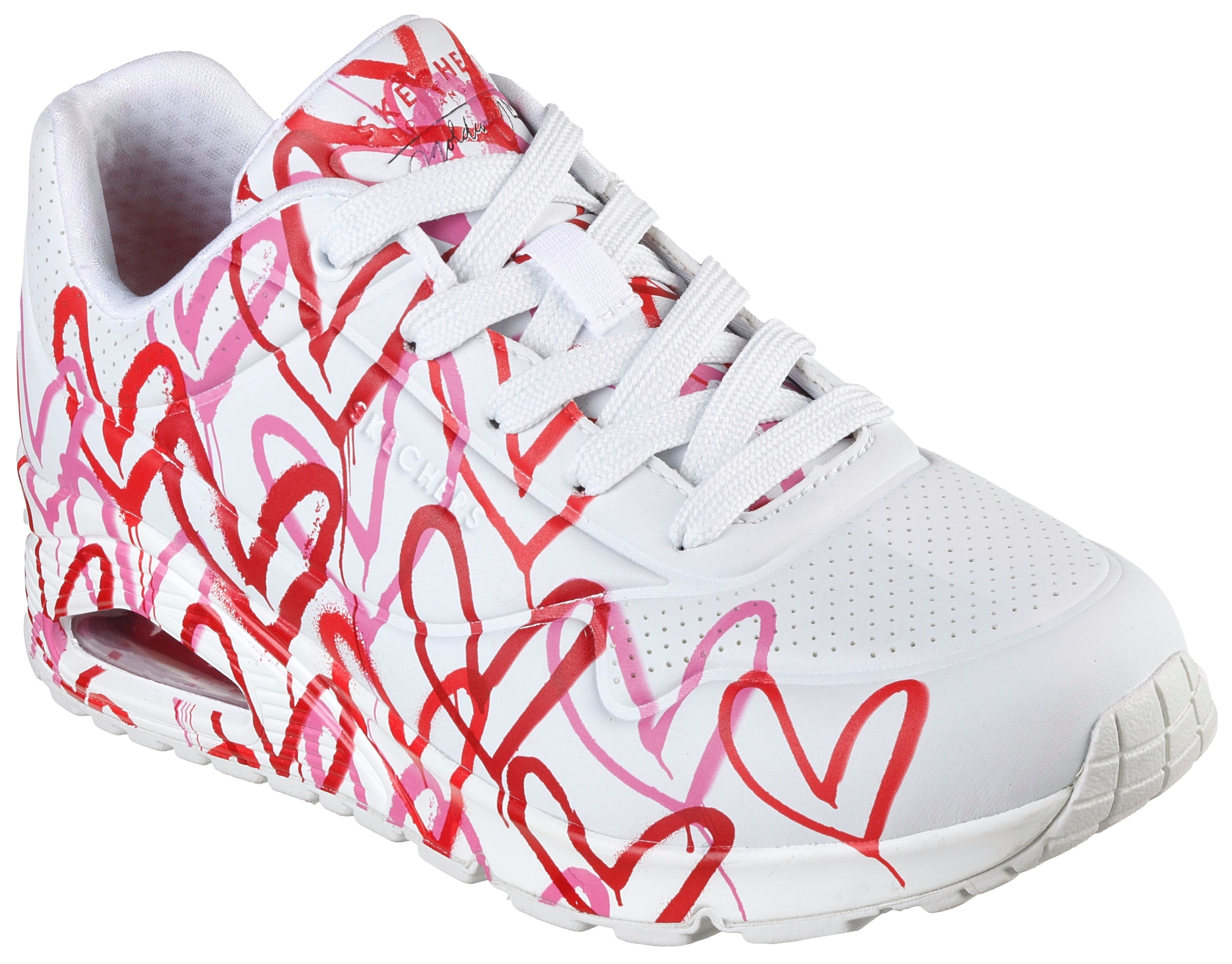 Skechers Wedgesneaker »UNO-SPREAD THE LOVE«, mit auffälligem Graffiti-Print, Freizeitschuh, Halbschuh, Schnürschuh