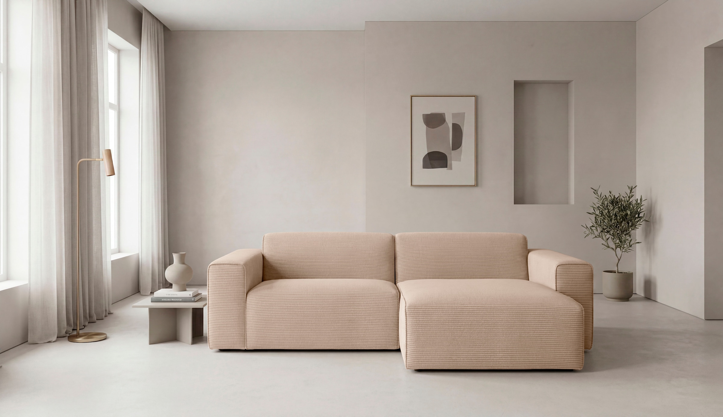 GOODproduct Canapé d'angle »Clayton Breite 247 cm, L-form« in einem trendigen Cord-Bezug, verschiedene Kombinationen verfügbar