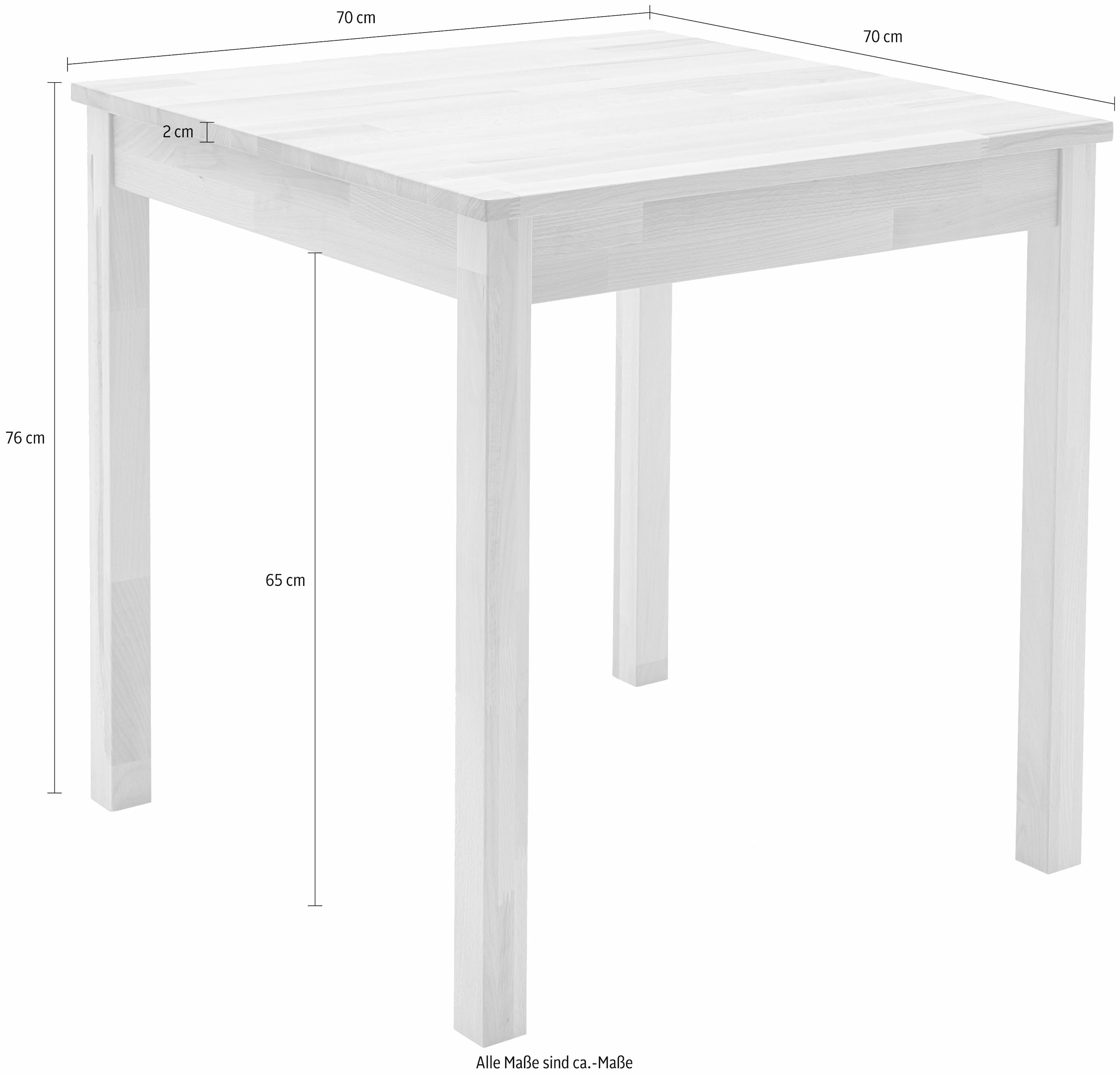 MCA living Esstisch »Alfons, TOPSELLER!«, (Esstisch, Küchentisch), Massivholztisch in Wildeiche geölt, belastbar bis 50 kg