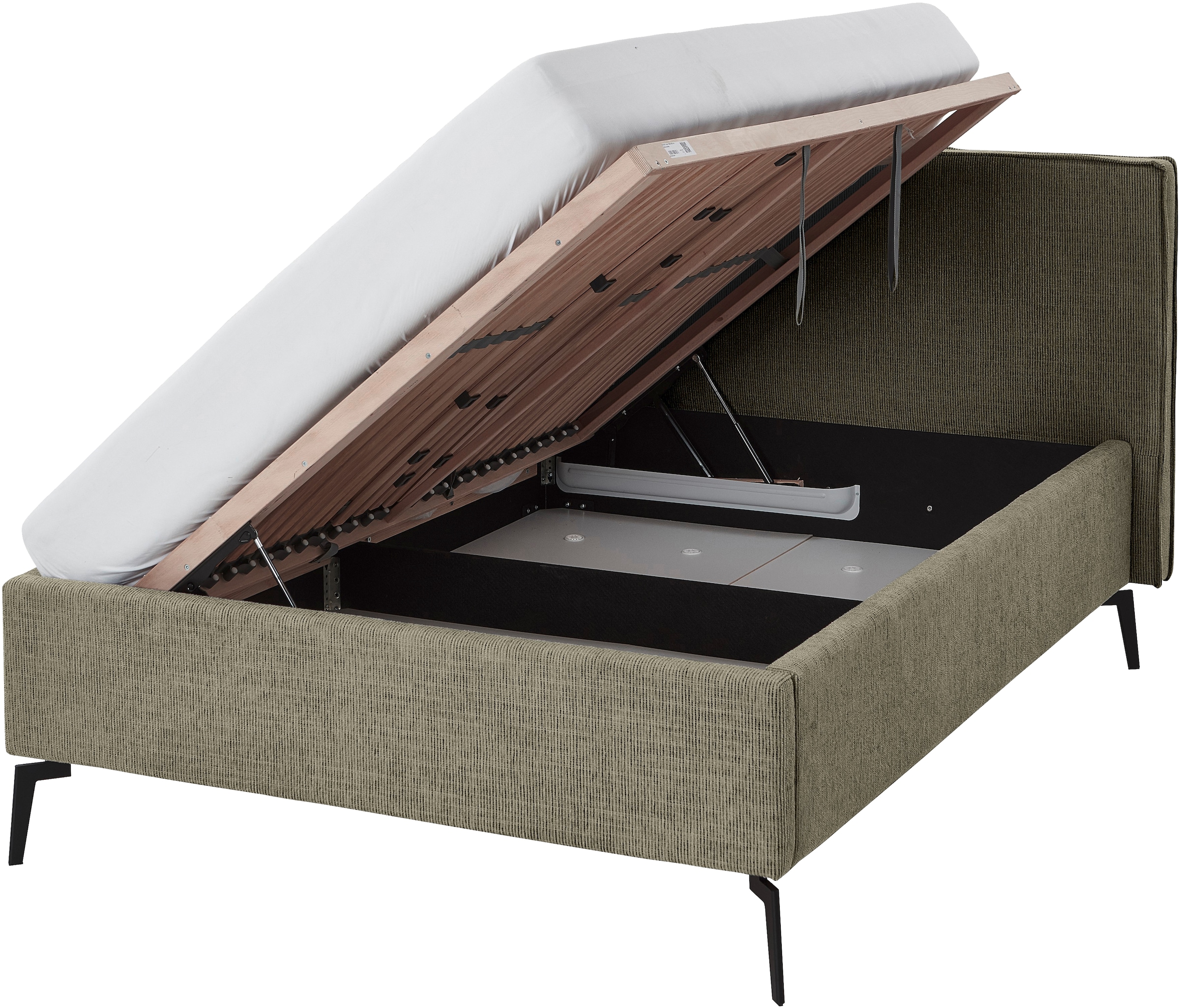 meise.möbel Polsterbett »Riva II«, mit schwarzen Metallfüssen, wahlweise mit Bettkasten