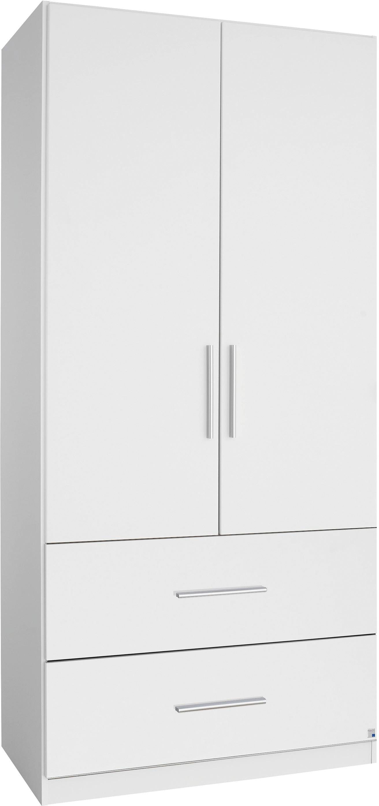 Image of rauch Kleiderschrank "Schrank Garderobe Wäscheschrank Ankleide Schlafzimmer Möbel ALVOR" Weiss mit 2 grossen Schubladen MADE IN GERMANY