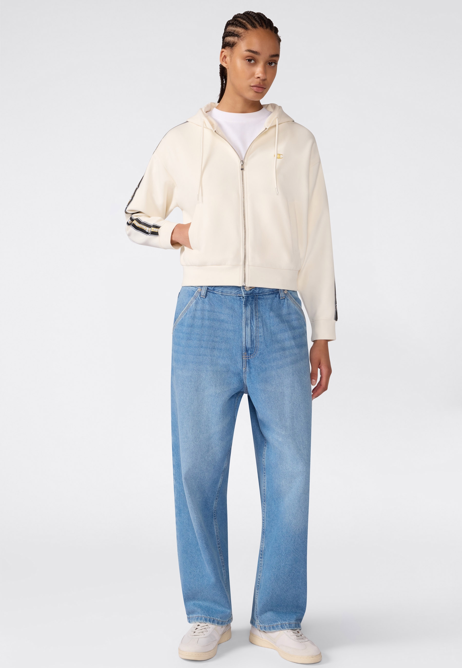 Champion Sweat à capuche »SPORTWEAR ZIP-UP HOODIE Cropped Fit Stretch Cotton« au style sportif, manches longues, mélange de coton stretch, coupe courte