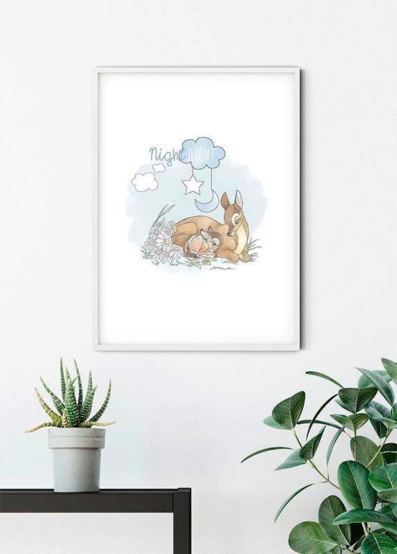 Komar Bild "Bambi Good Night" Disney 1 Stk. tlg. Wandbild zur Dekoration im Kinderzimmer - ohne Rahmen