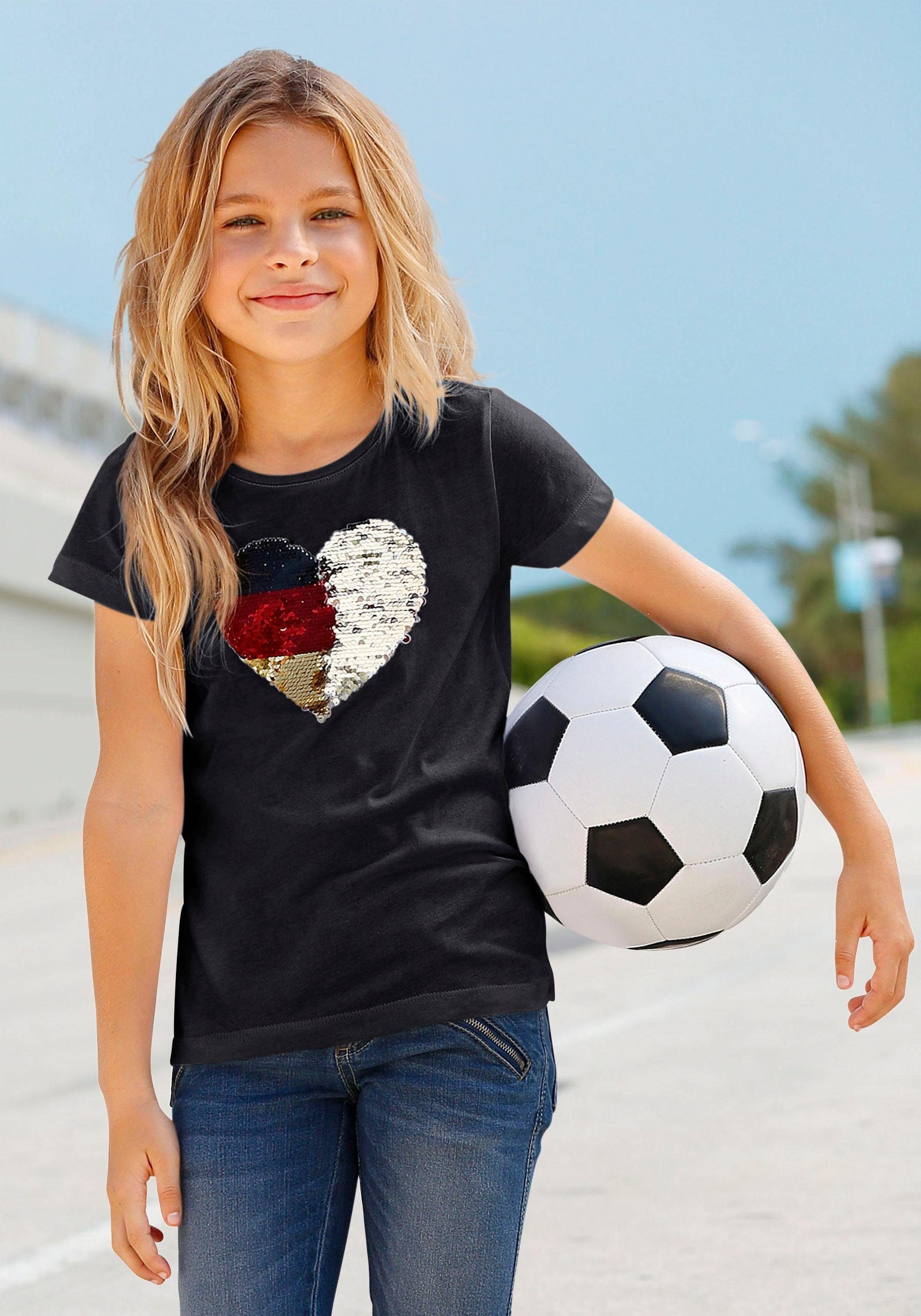 kaufen »Fussballshirt«, T-Shirt KIDSWORLD Modische mit Wendepailletten versandkostenfrei