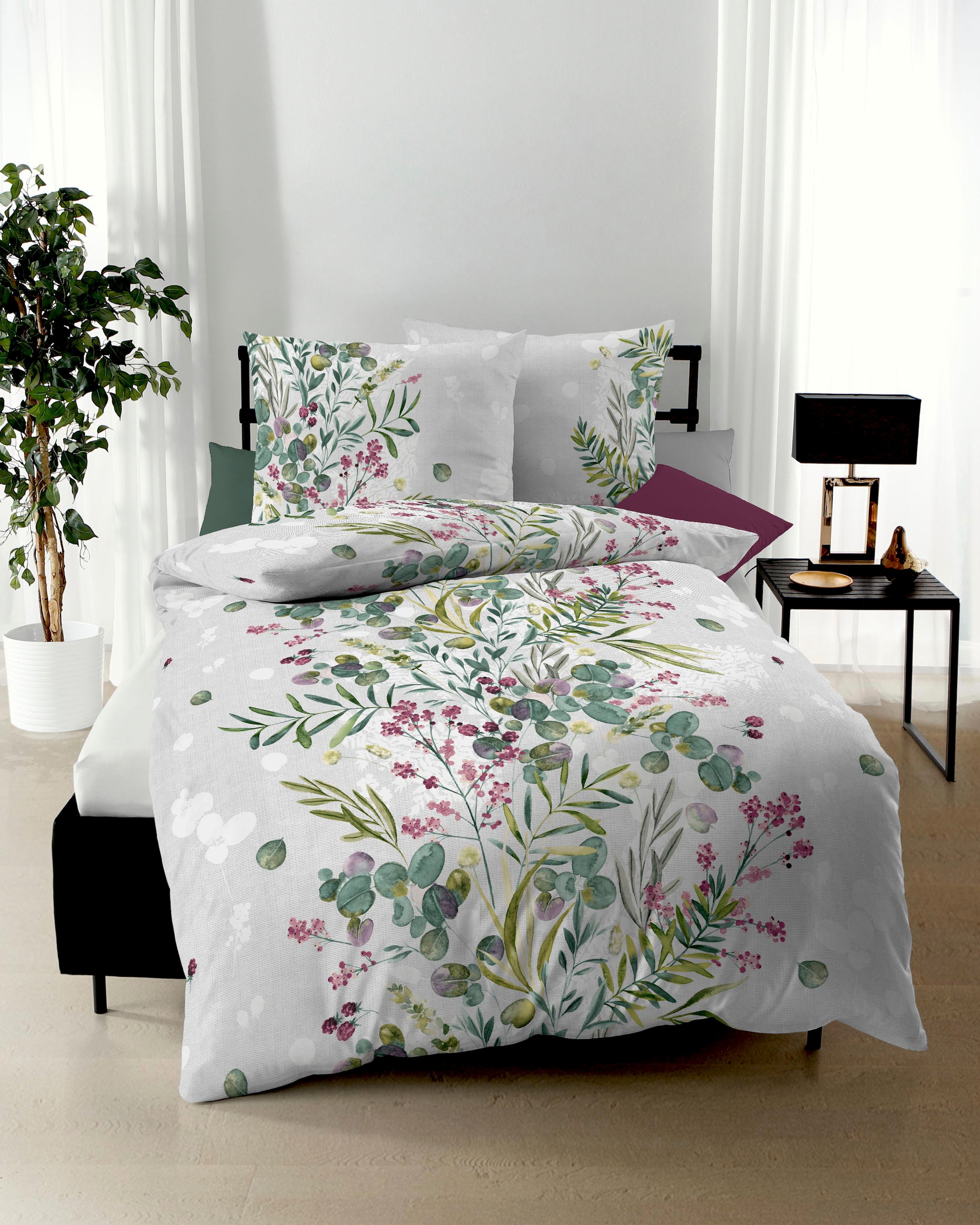 Kaeppel Linge de lit »Boho Bouquet« 2 cuis avec motif floral