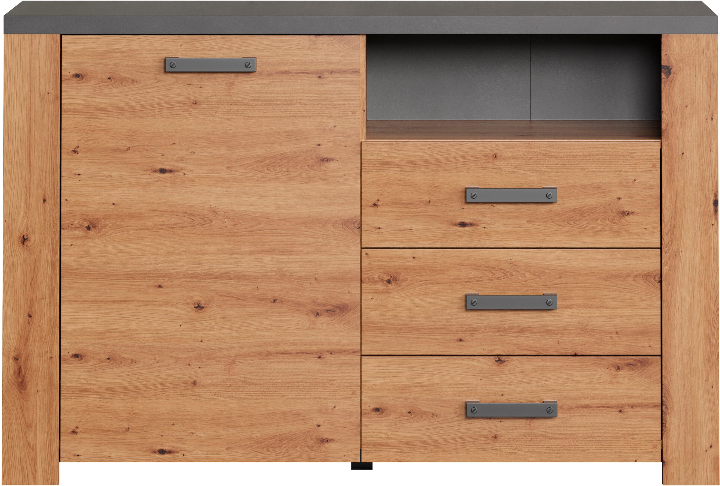 Home affaire Sideboard »Ambres«, (1 St.), Kommode, Echtholzoptik, Masse BxH: 127x83 cm, Eiche