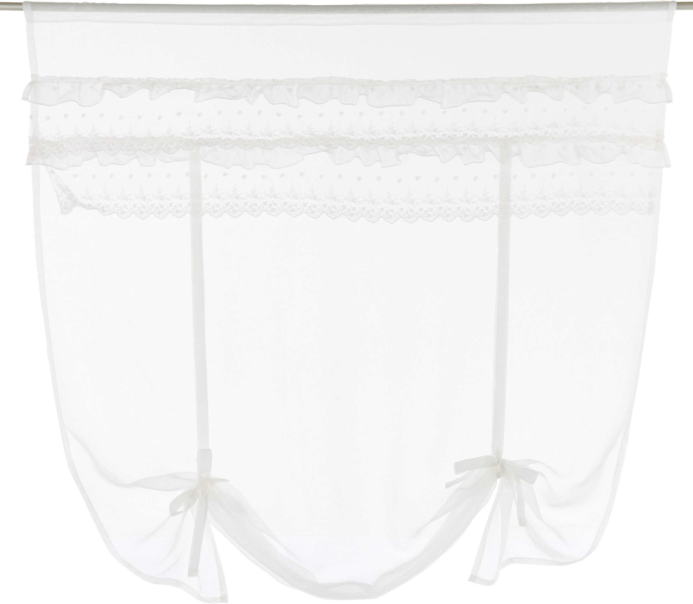 Image of Home affaire Bindegardine »DAISY«, (1 St.), halbtransparent, mit Rüschen und Spitze, Voile bei Ackermann Versand Schweiz