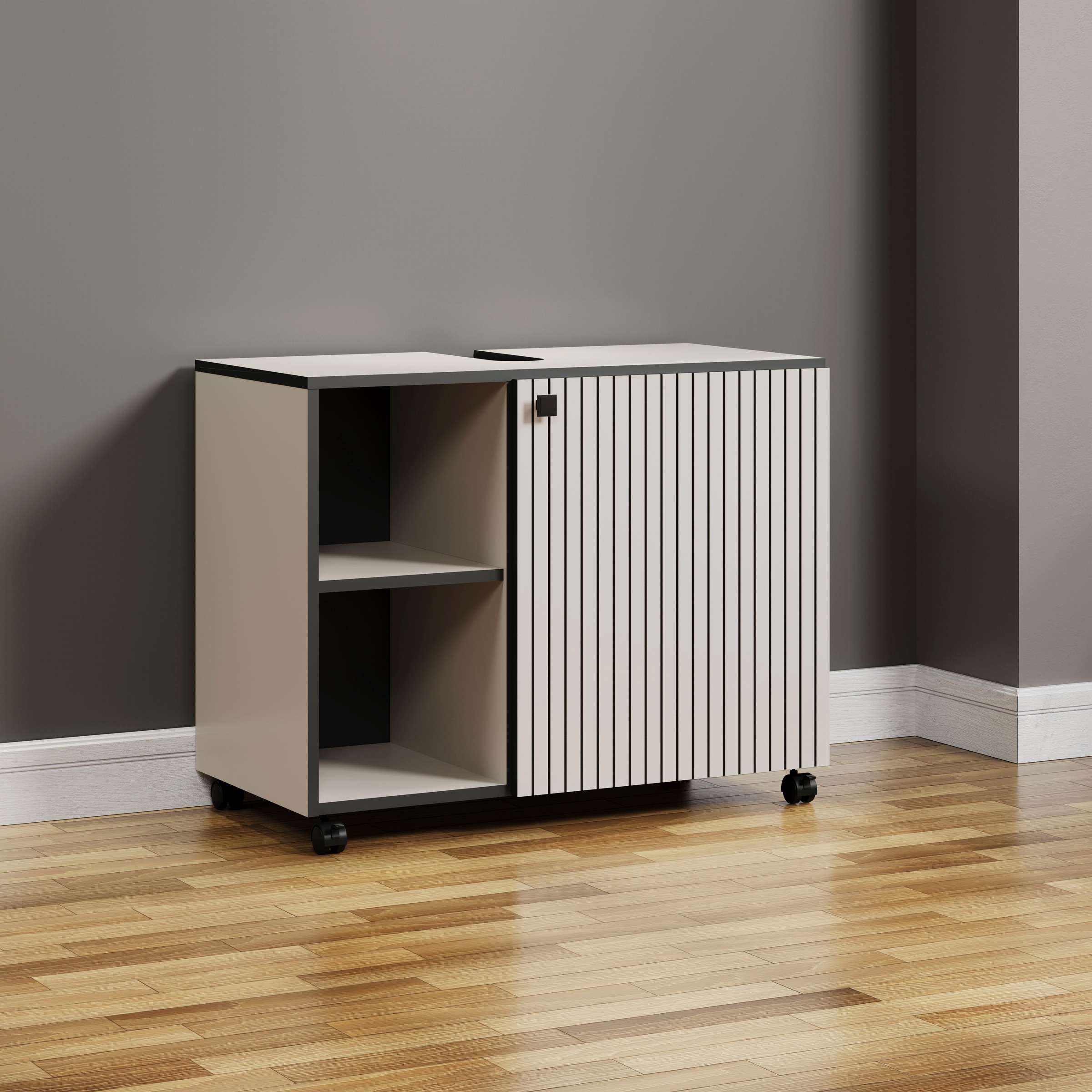 welltime Waschbeckenunterschrank »Amrum« Waschtisch auf Rollen - (B/T/H) wahlweise 60-80/42/64 cm