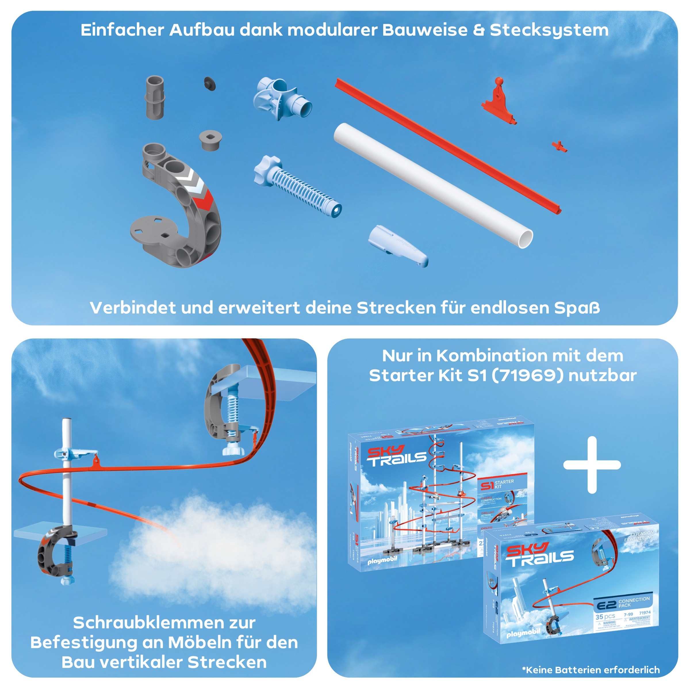 Playmobil® Konstruktions-Spielset »Connection Pack e2 (71974), Sky Trails« Made in Europe