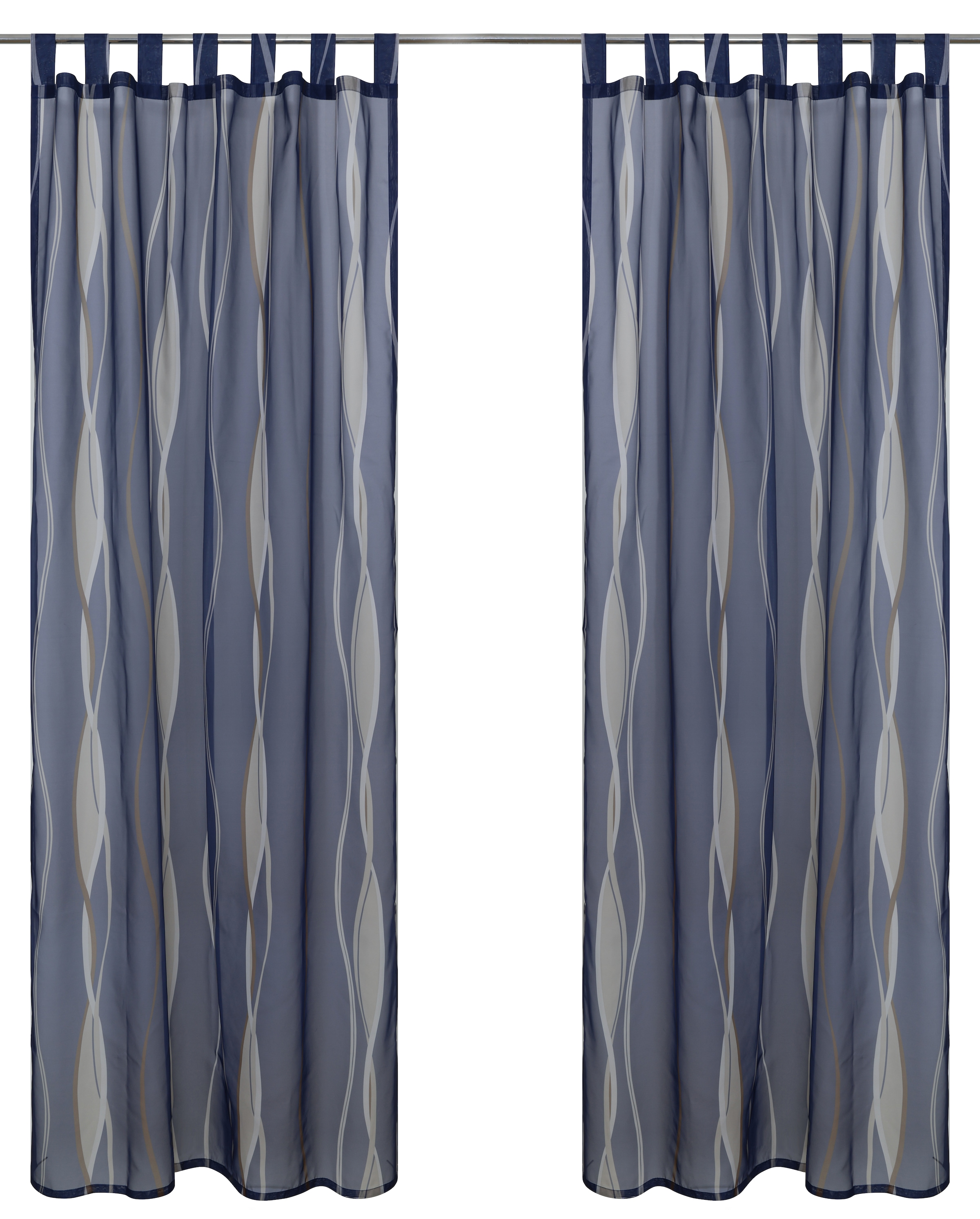 GOODproduct Rideau »Dimona, 2er-Set, transparent, Schlaufen, Wellen« Boucles 2 cuis tlg. lot de 2, voile, polyester, ondulations