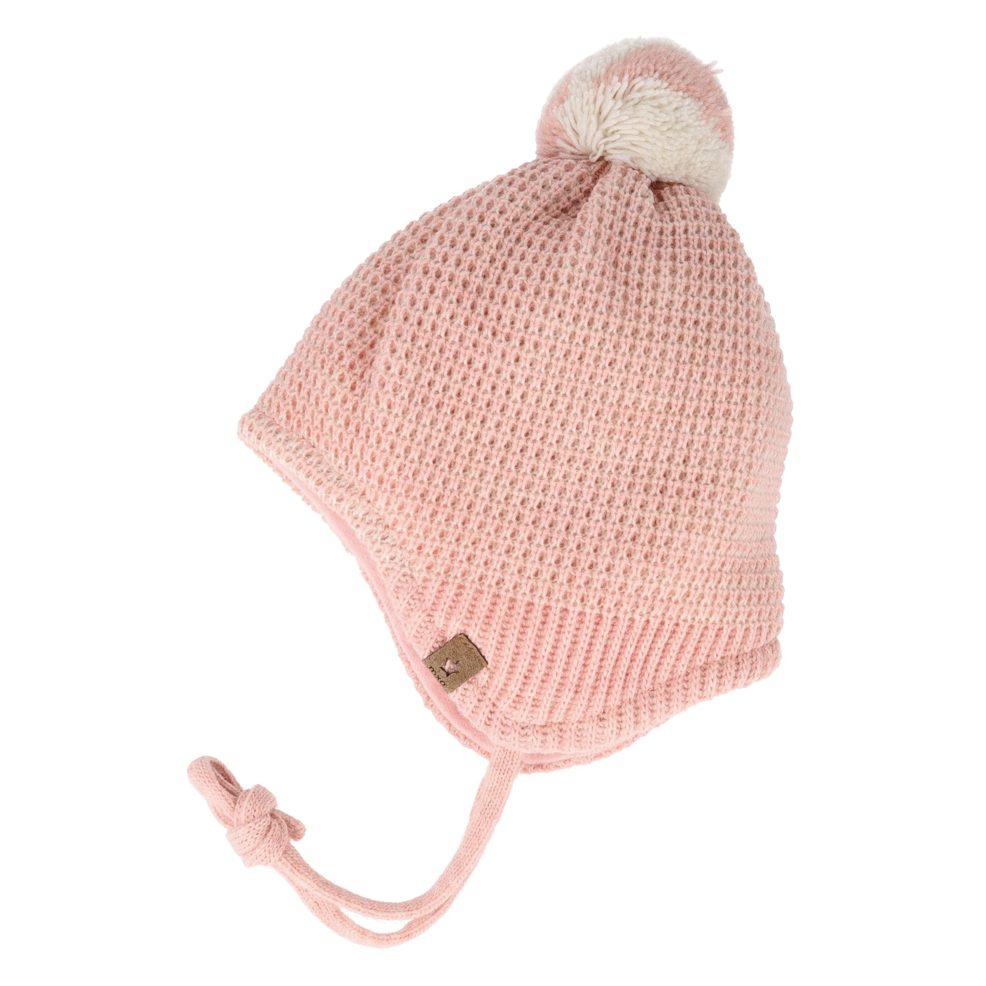 MAXIMO Bonnet tricoté Wollanteil, gefüttert, zum Binden, mit Bommel