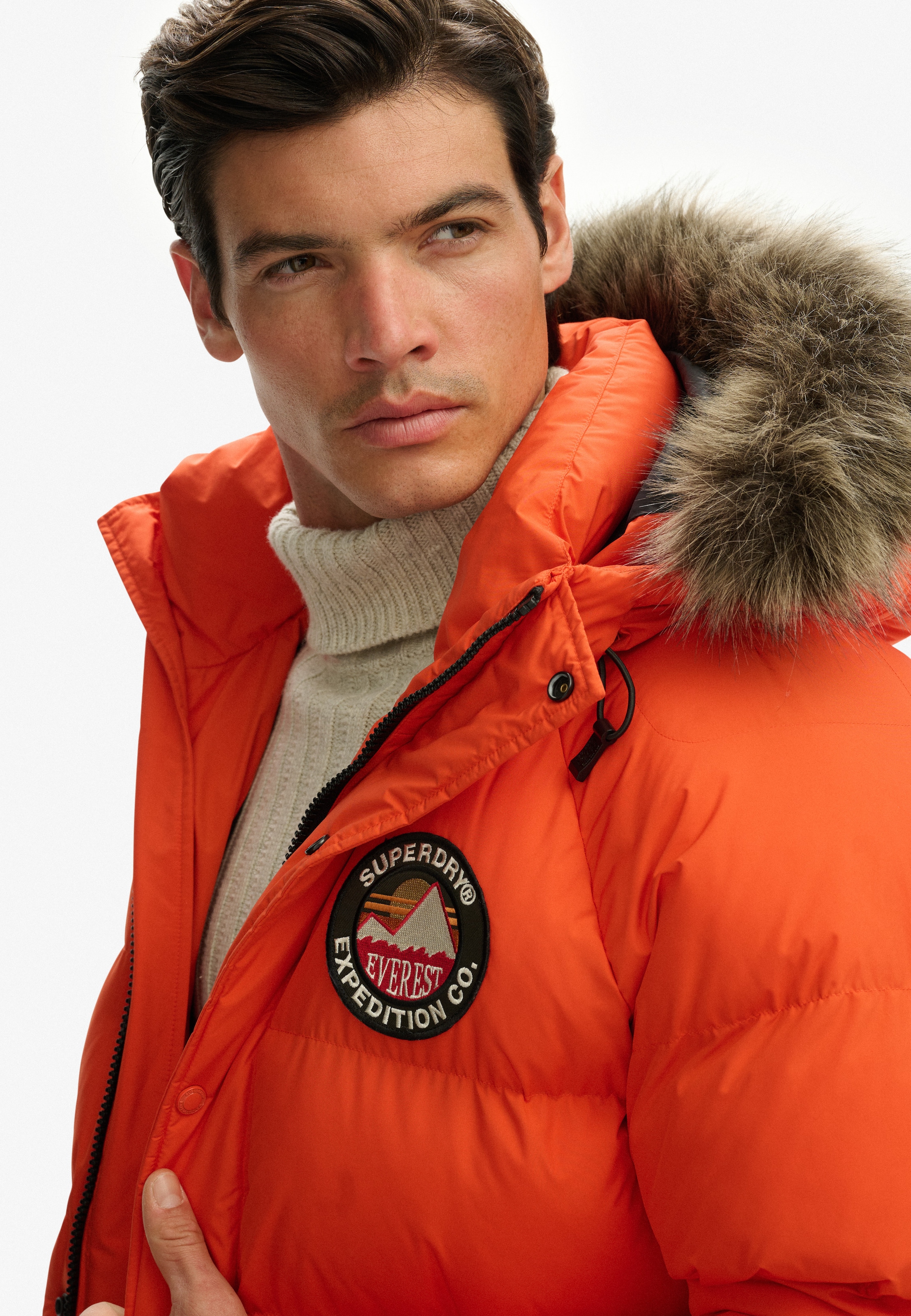 Superdry Veste matelassée »EVEREST LONGLINE BAFFLED PARKA« mit Kapuze