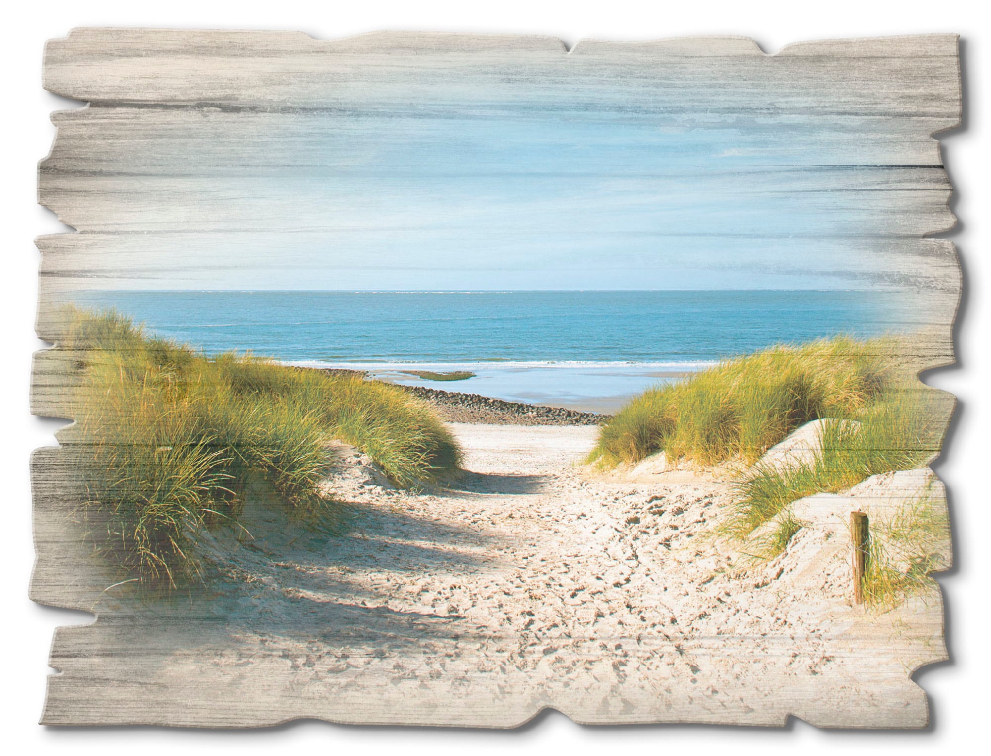 Artland Holzbild Weg Strand, »Strand See«, St.) mit Sanddünen zur und bequem (1 kaufen