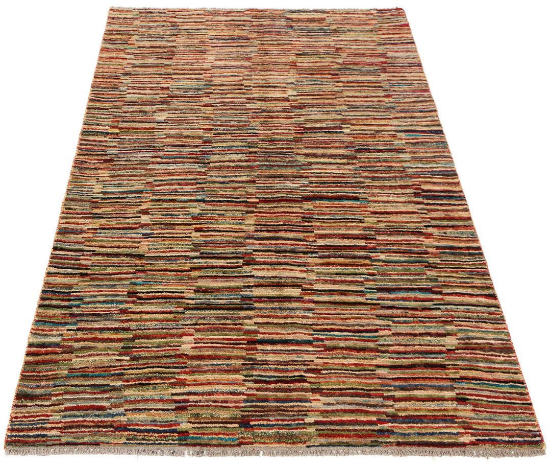 Wollteppich »Streifen Multicolore 178 x 119 cm«, rechteckig, Handgeknüpft