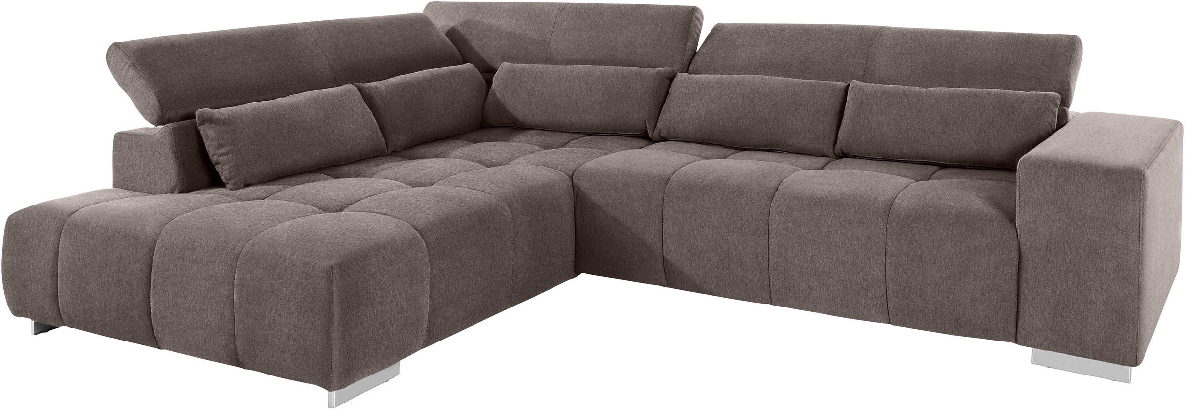 COTTA Ecksofa »Orion L-Form«, mit Kopfteilverstellung & 5 Nierenkissen