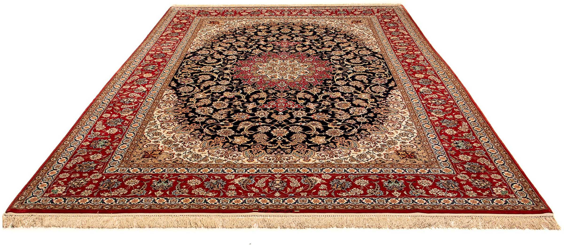 Image of morgenland Orientteppich »Perser - Isfahan - Premium - 344 x 255 cm - dunkelrot«, rechteckig, 6 mm Höhe, Wohnzimmer, Handgeknüpft, Einzelstück mit Zertifikat bei Ackermann Versand Schweiz