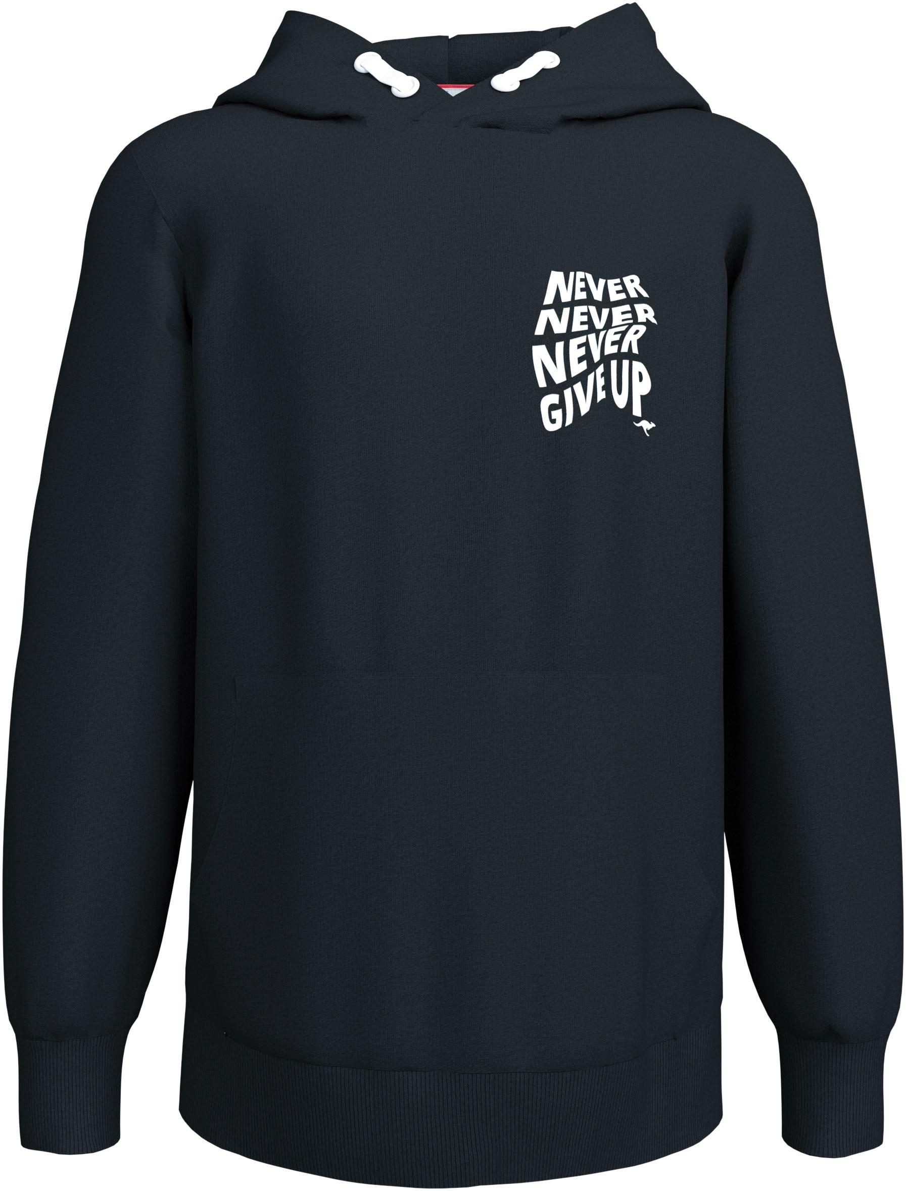 KangaROOS Kapuzensweatshirt »NEVER GIVE UP«, Sweatshirt mit grossem Rückendruck