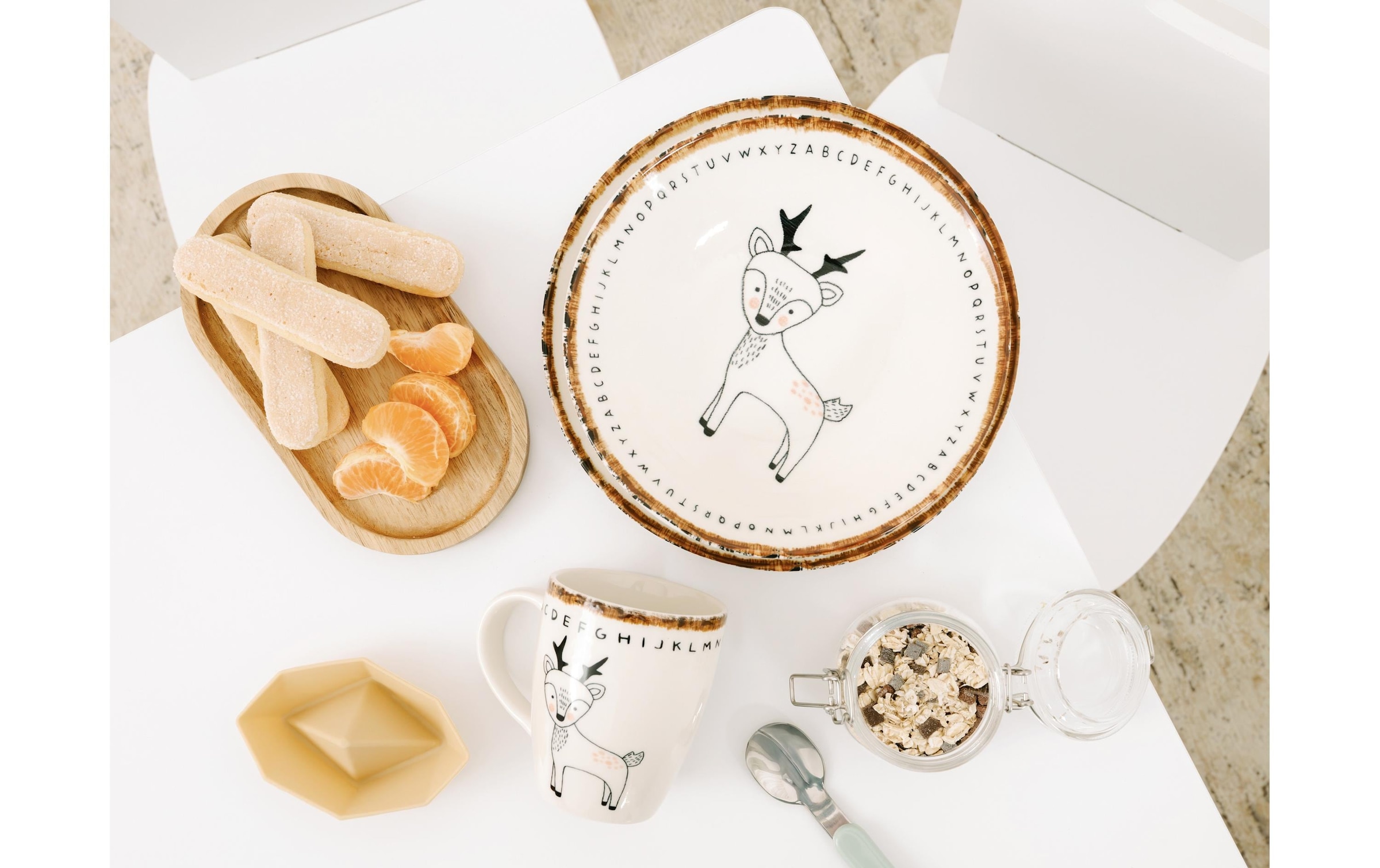 CreaTable Set de vaisselle pour enfants »Freunde des Waldes Set Steinzeug«