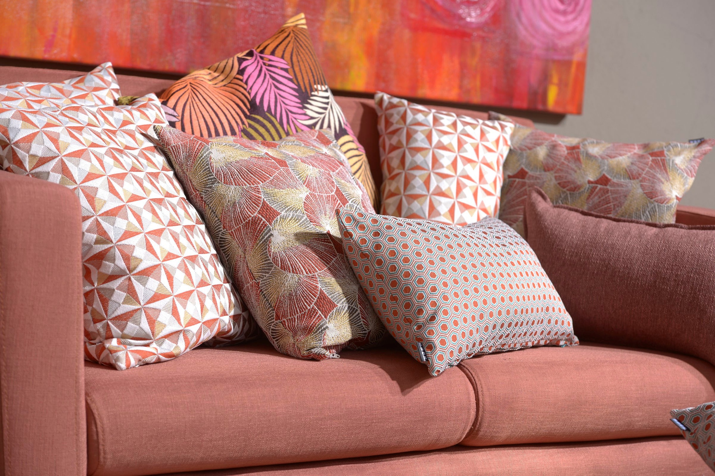 H.O.C.K. Dekokissen »Kappi« mit Sechseck-Motiv, Kissenhülle mit Füllung, 1 Stück