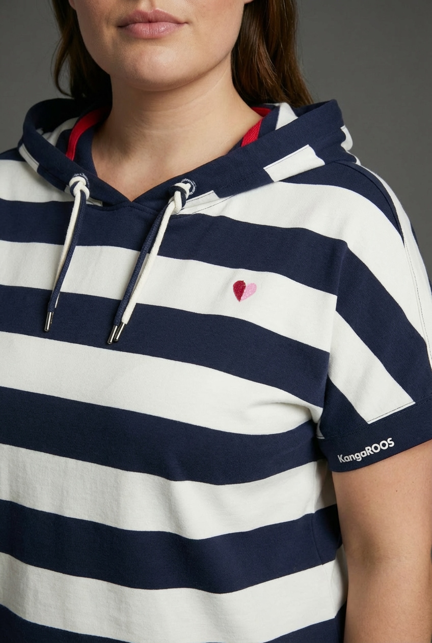 KangaROOS T-shirt à capuche Kurzarmshirt, mit Kapuze, hüftlange Schnittform, grosse Grössen