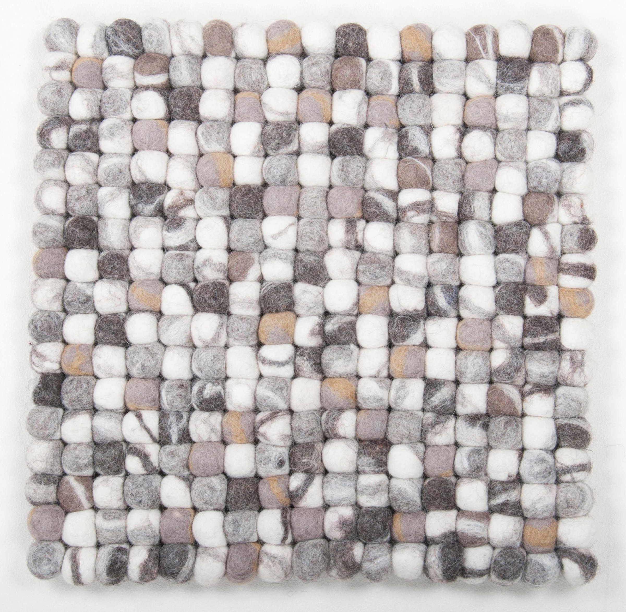 THEKO Wollteppich »Felty 2.2«, rechteckig, 22 mm Höhe, Filzkugel-Teppich, reine Wolle, handgefertigt, auch als Läufer