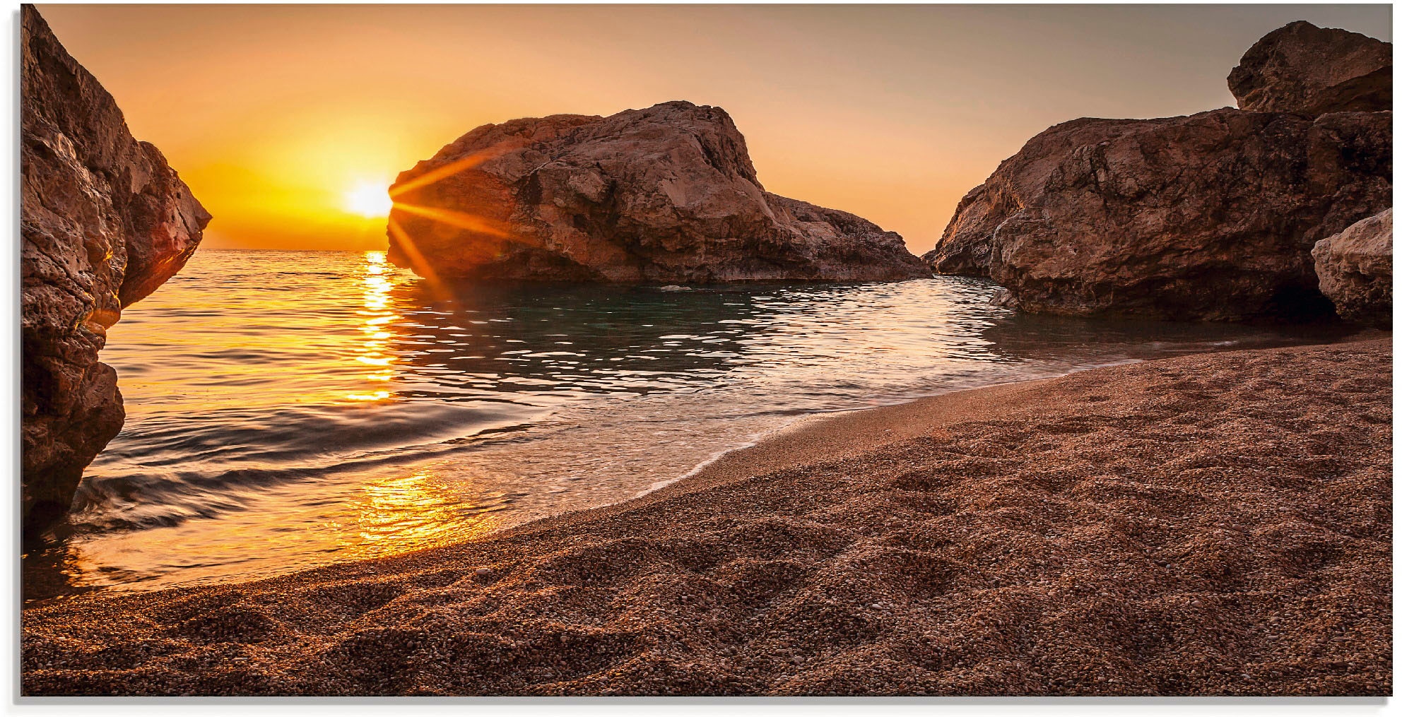 Image of Artland Glasbild "Sonnenuntergang und Strand" Strand 1 Stk. tlg. in verschiedenen Grössen
