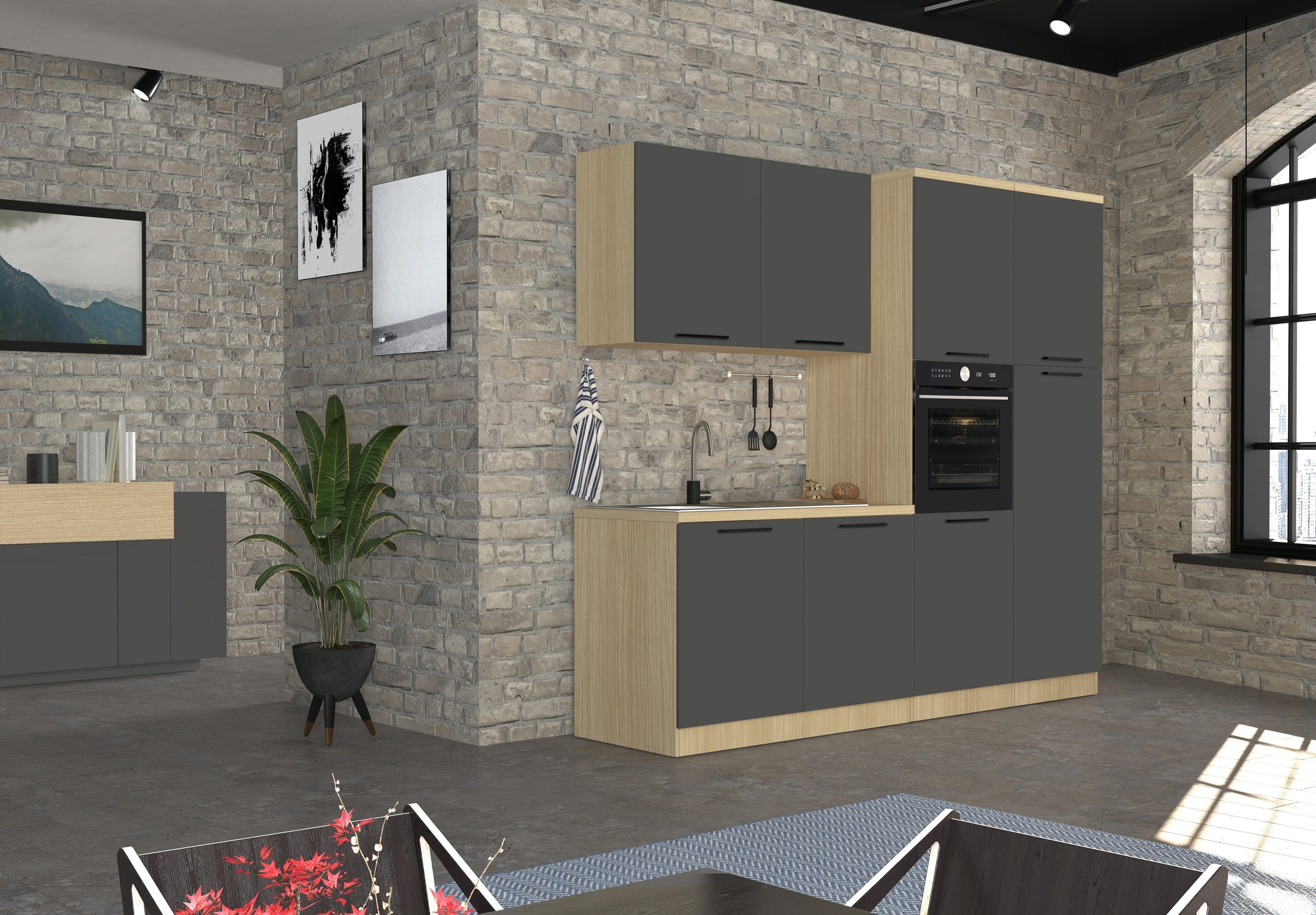KOCHSTATION Spülenschrank »Luna, Unterschrank für Spüle, Küchenspülenschrank, Made in  Italy« B/T/H: 120×60×85 cm, inklusive Einbauspüle und Siphon