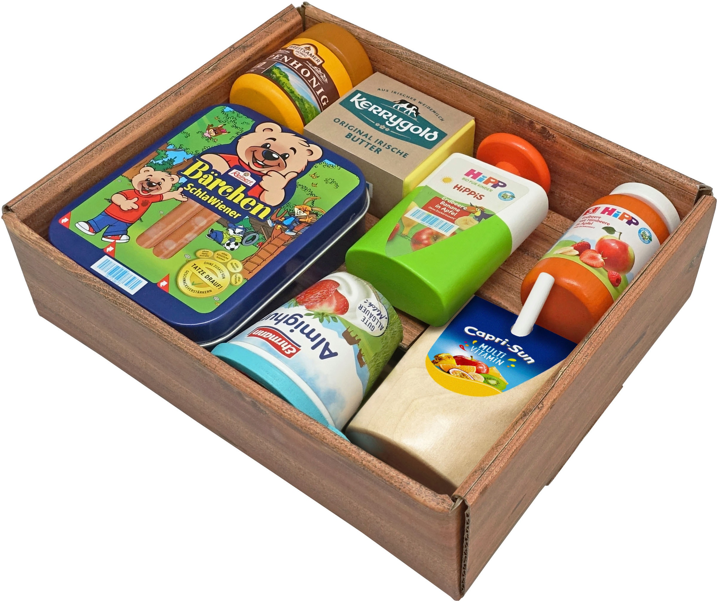 Tanner Assortiment pour le magasin »Grosses Kaufladen Set aus Holz mit 7 Markenminiaturen« aus Holz, FSC® - schützt Wald