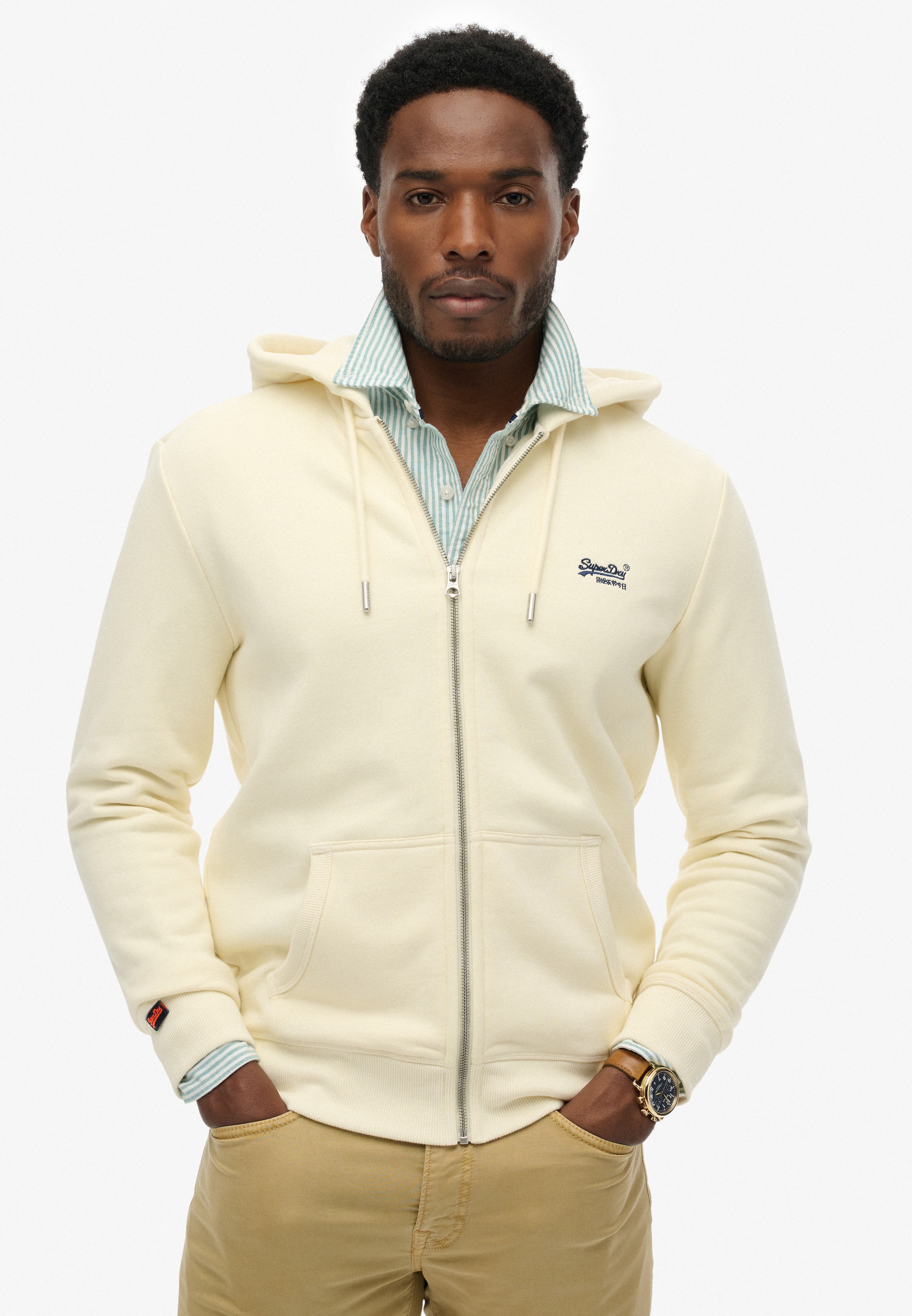 Image of Superdry Kapuzensweatjacke "ESSENTIAL LOGO ZIP HOODIE HB" Baumwollmischung, slim fit
