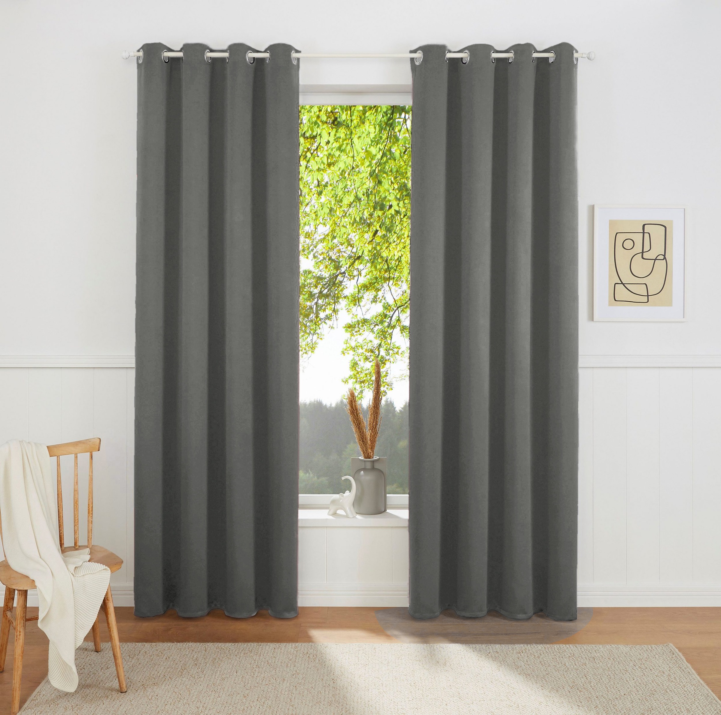 Image of GOODproduct Vorhang "SOLA mit Ösen, 1er & 2 er Pack, blickdicht/verdunkelnd, Topseller" Ösen 1 Stk. tlg. blickdicht, Ösen-Aufhängung, wärmeabweisend, 1er oder 2er Set