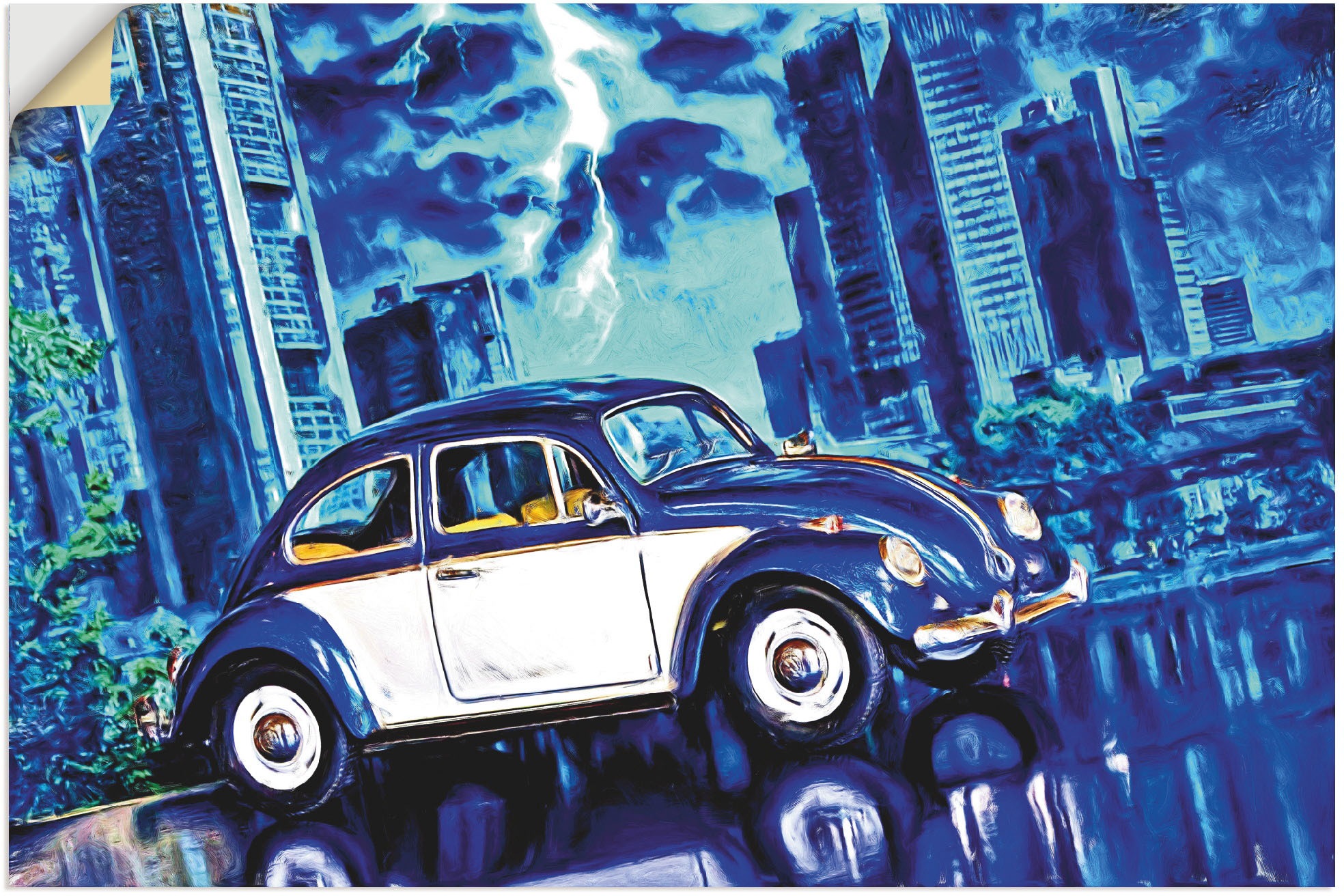 Image of Artland Wandbild »Nachts«, Auto, (1 St.), in vielen Grössen & Produktarten - Alubild / Outdoorbild für den Aussenbereich, Leinwandbild, Poster, Wandaufkleber / Wandtattoo auch für Badezimmer geeignet bei Ackermann Versand Schweiz