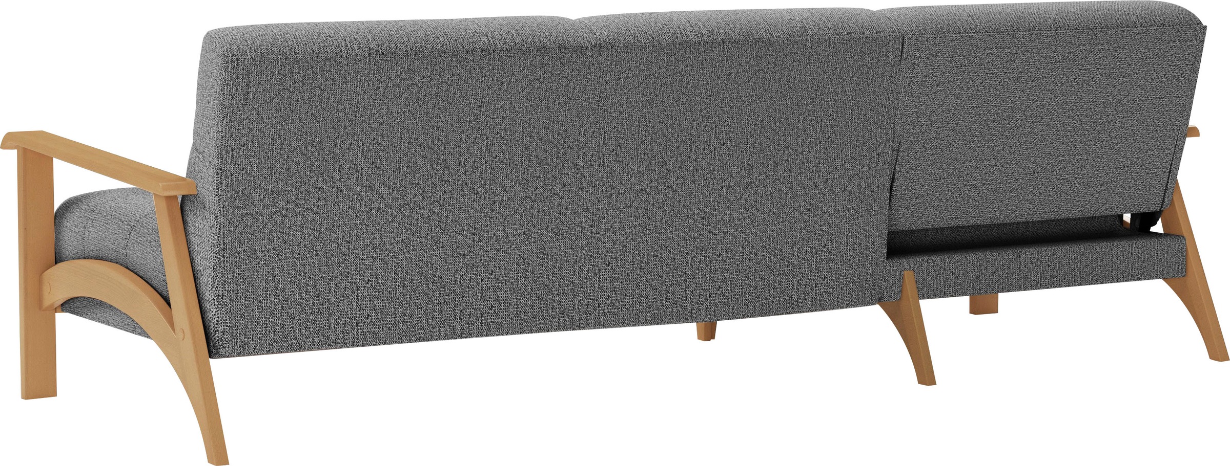 sit&more Ecksofa »Billund L-Form«, Armlehnen aus eichefarbigem Buchenholz, verschiedene Bezüge und Farben