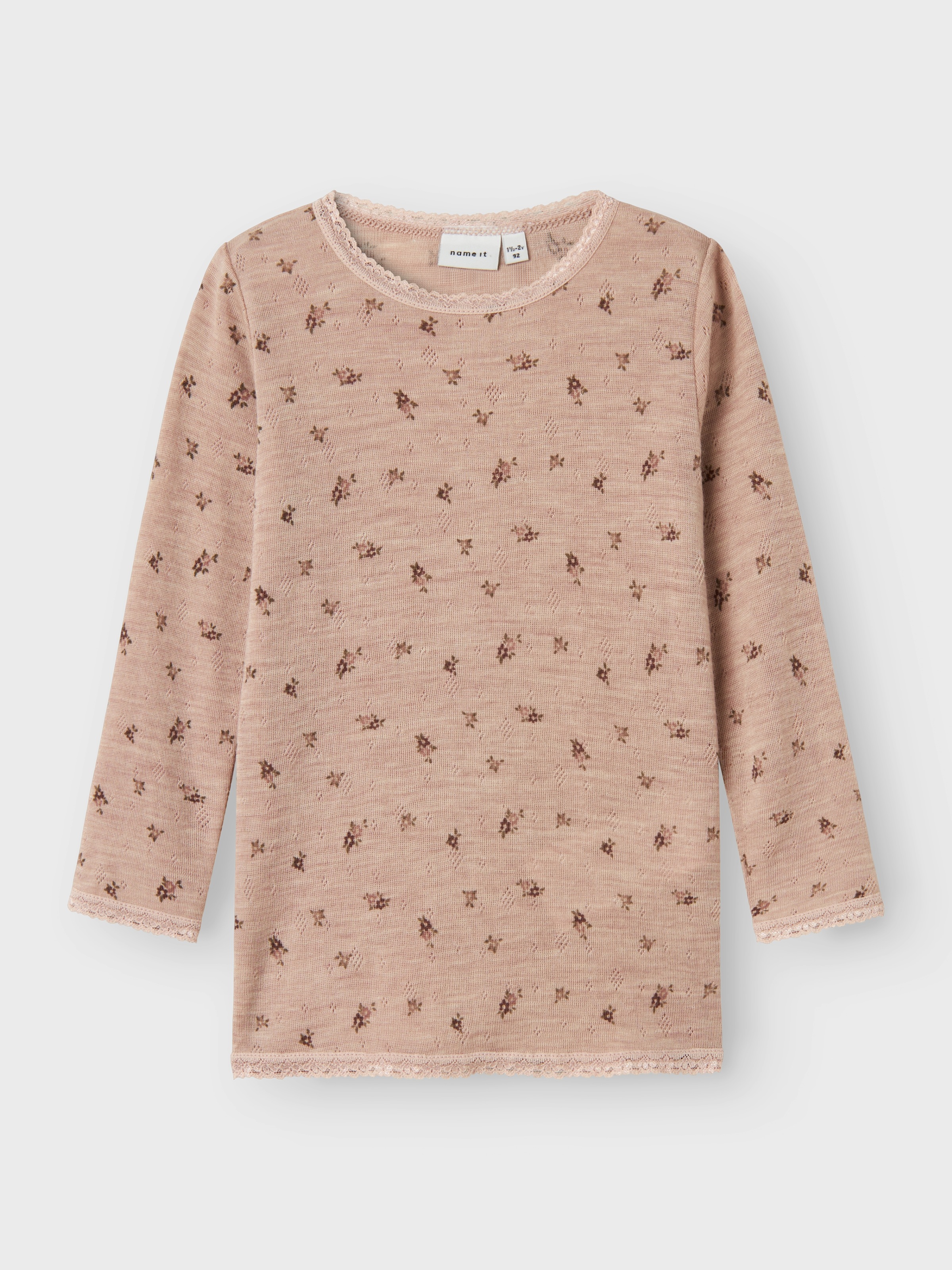 Name It Langarmshirt »NMFWANG WOOL NEEDLE LS TOP NOOS«, aus reiner Merinowolle