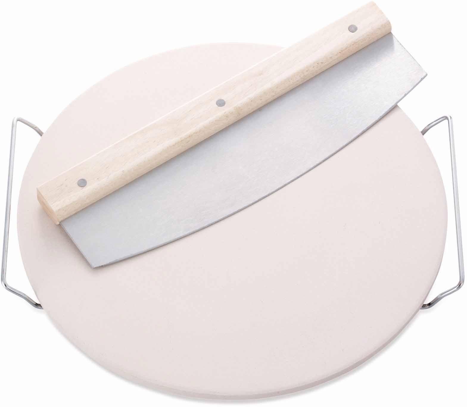 Image of Leifheit Pizzastein, Keramik, (Set, 1x Pizzastein, 1x Wiegemesser) bei Ackermann Versand Schweiz