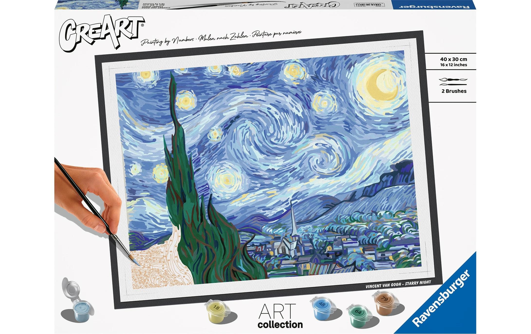 Ravensburger Peinture par numéros »CreArt, ART Collection, Starry Night (Van Gogh)« fabriqué en Europe