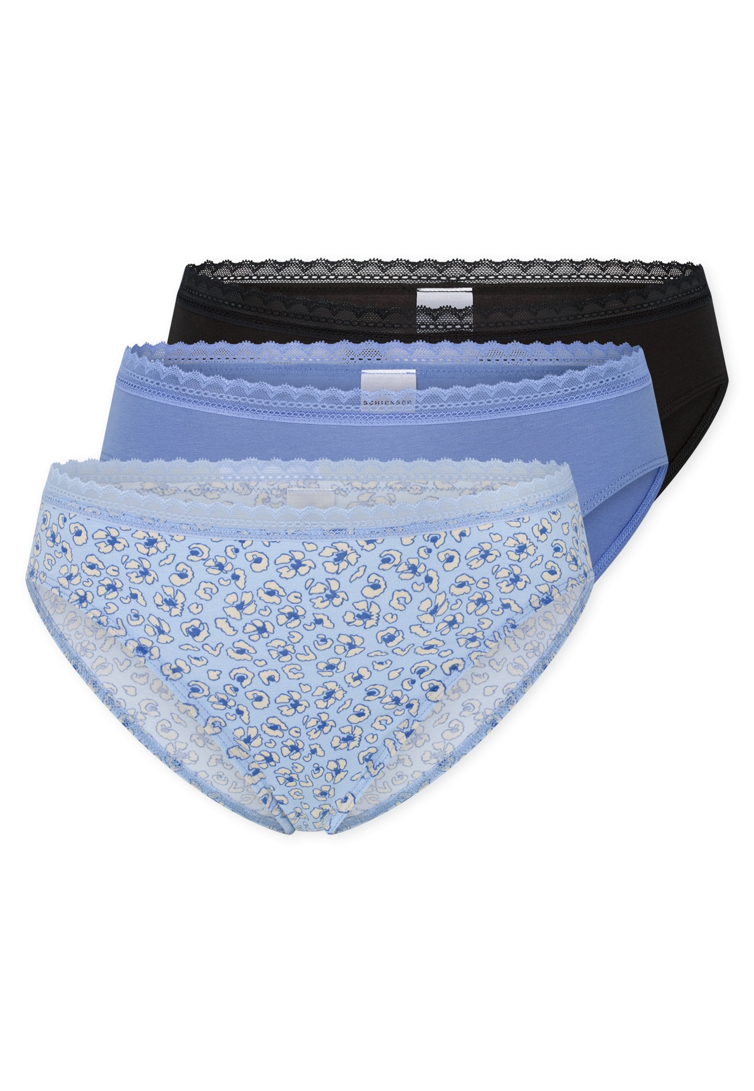 Image of Schiesser Rioslip "Modern Multipacks" 3er Pack, Spitzenbänder, Baumwollmischung, Single Jersey