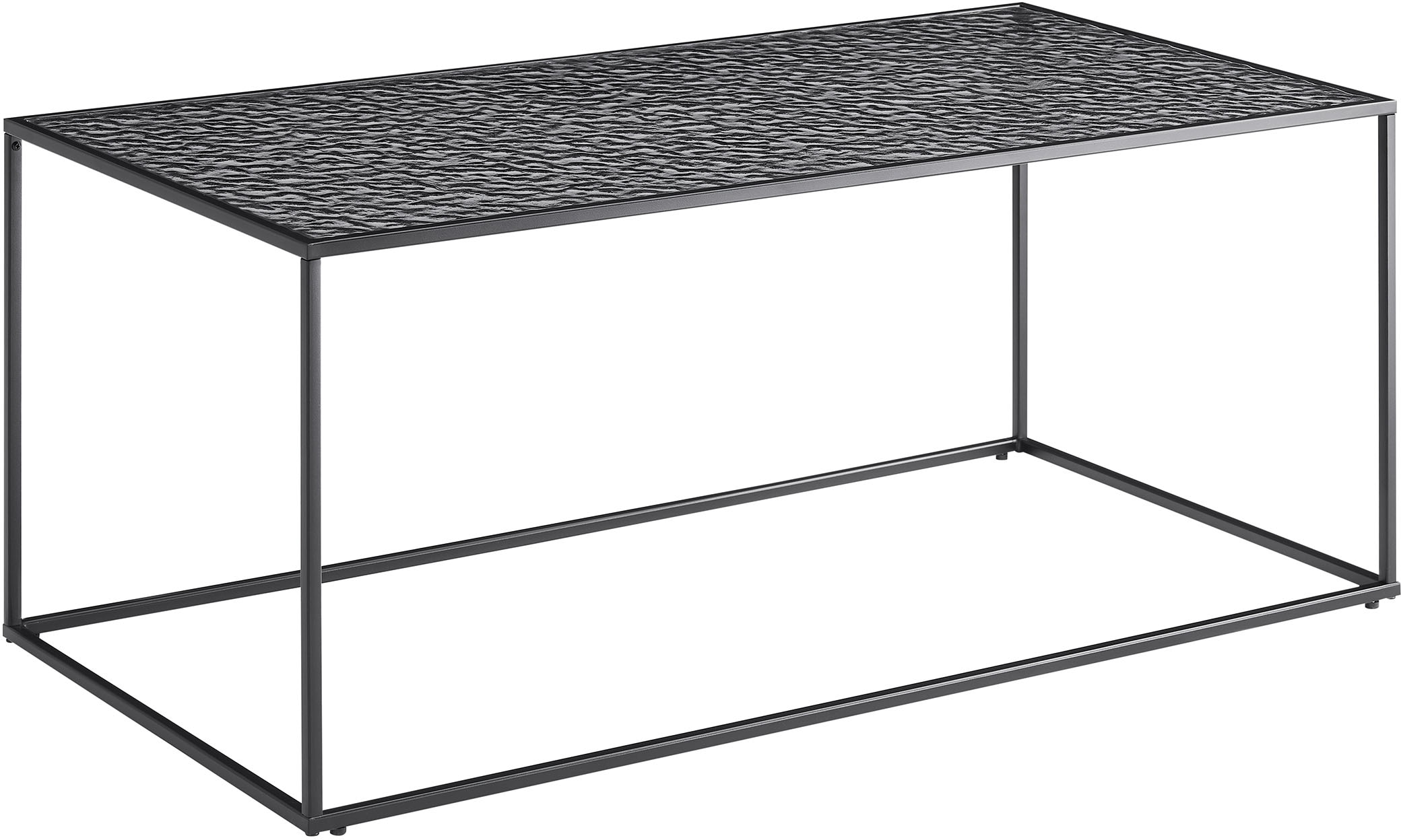 SalesFever Couchtisch, (1 St.), Glasplatte mit Strukturoptik
