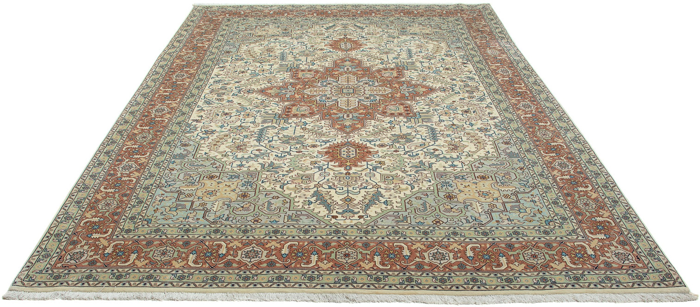 Image of morgenland Orientteppich »Perser - Täbriz - Royal - 303 x 207 cm - beige«, rechteckig, 7 mm Höhe, Wohnzimmer, Handgeknüpft, Einzelstück mit Zertifikat bei Ackermann Versand Schweiz