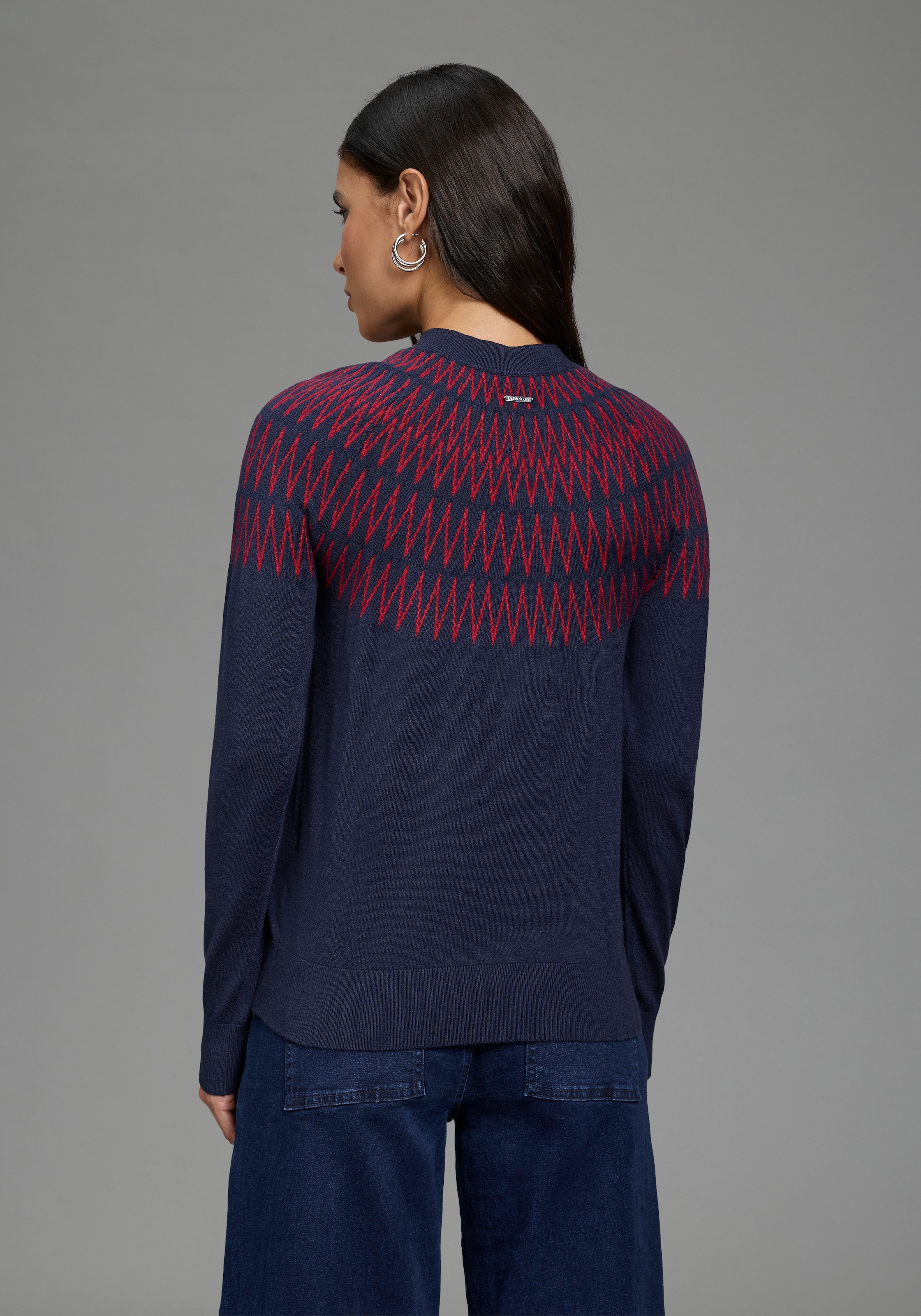 Laura Scott Strickpullover »mit figurumspielender Passform« aus weicher Viskosemischung, mit Norwegermuster