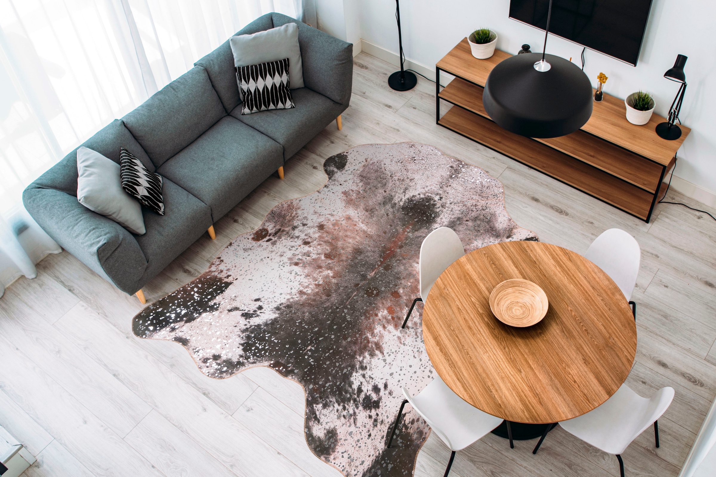 me gusta Teppich »Western 525«, fellförmig, 6 mm Höhe, Teppich in Fellform, Wohnzimmer