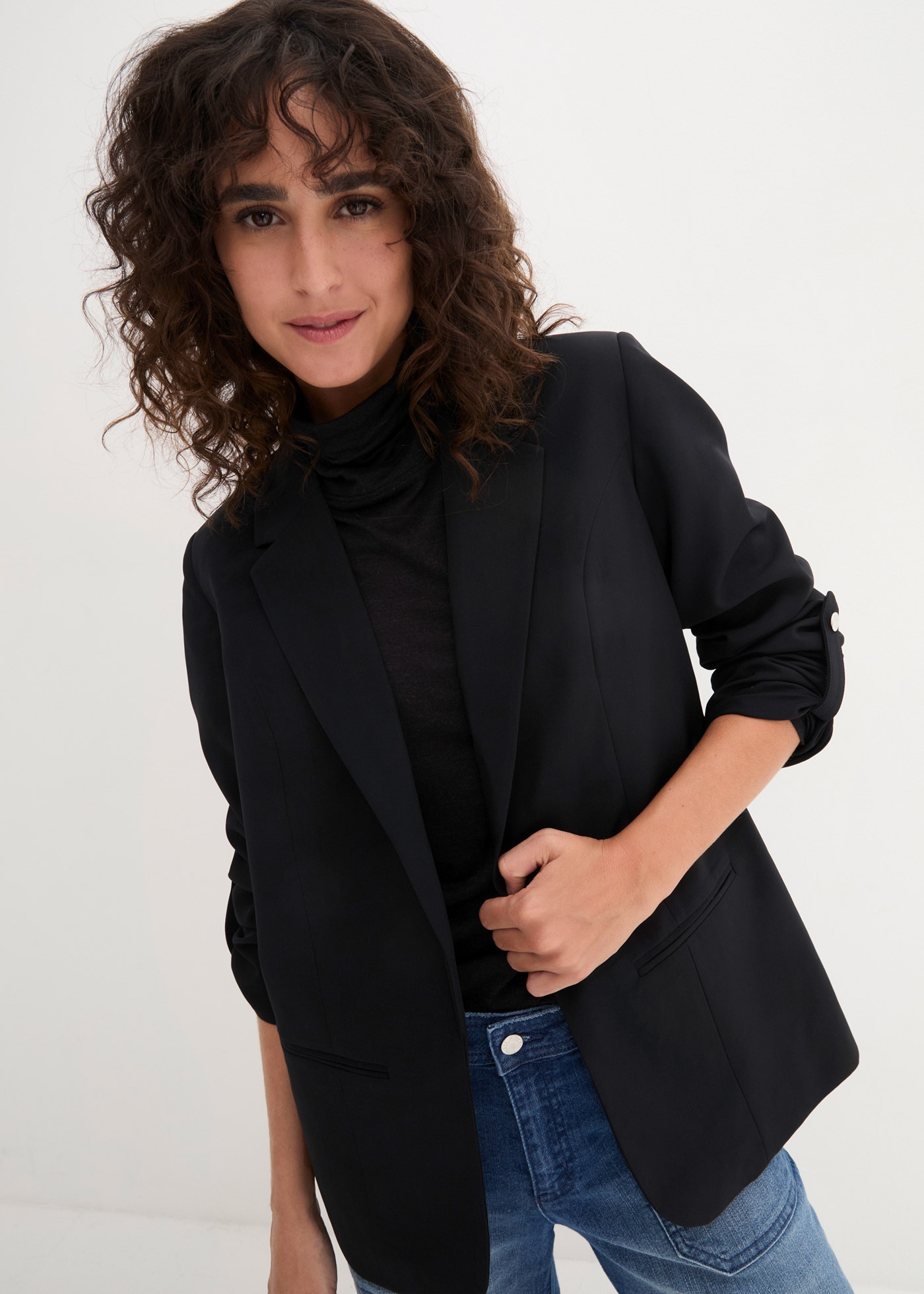bonprix Veste blazer »Blazer« mit klassischem Reverskragen, mit Stretch-Material, Krempelärmel