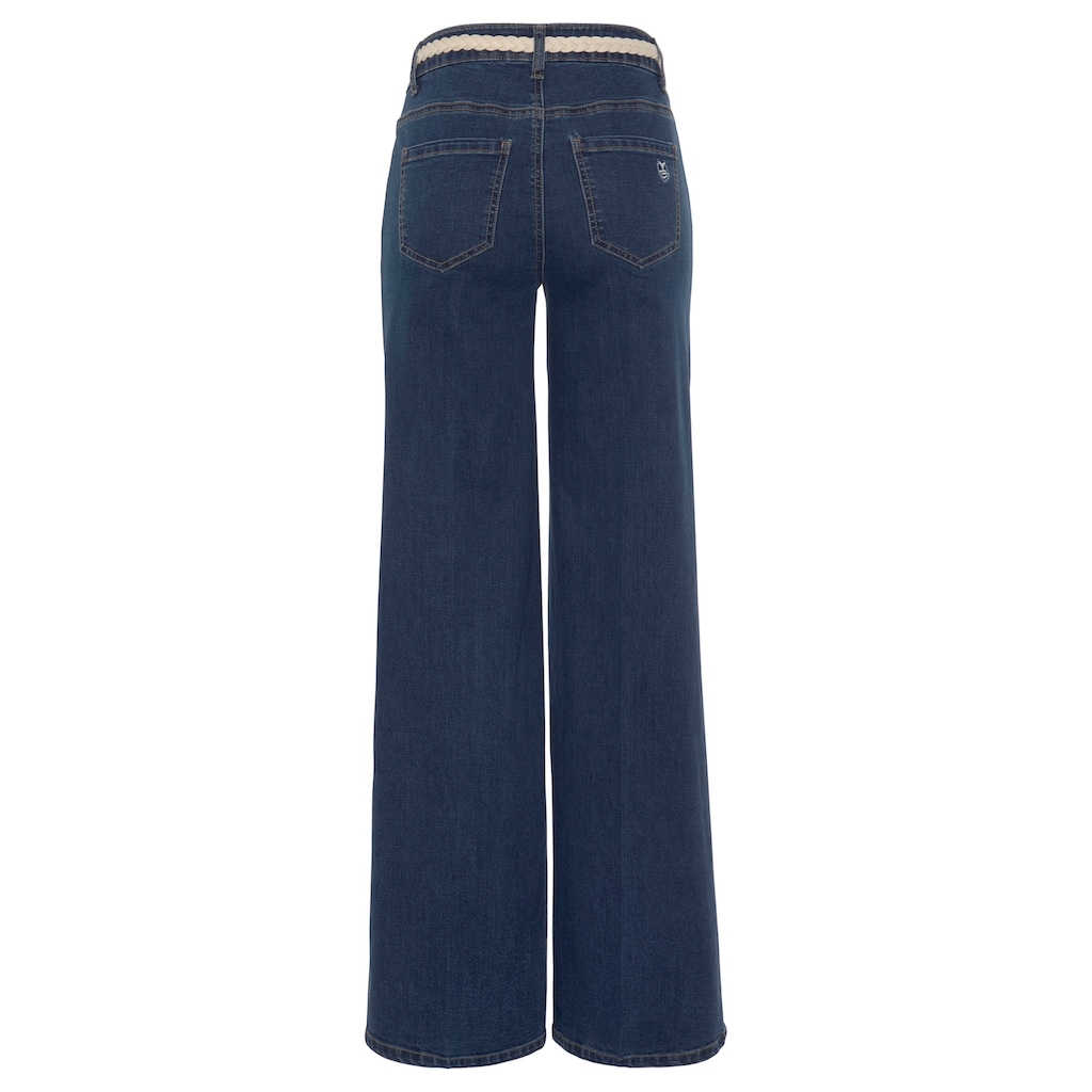 DELMAO Weite Jeans, (Set, 2 tlg., mit Gürtel)