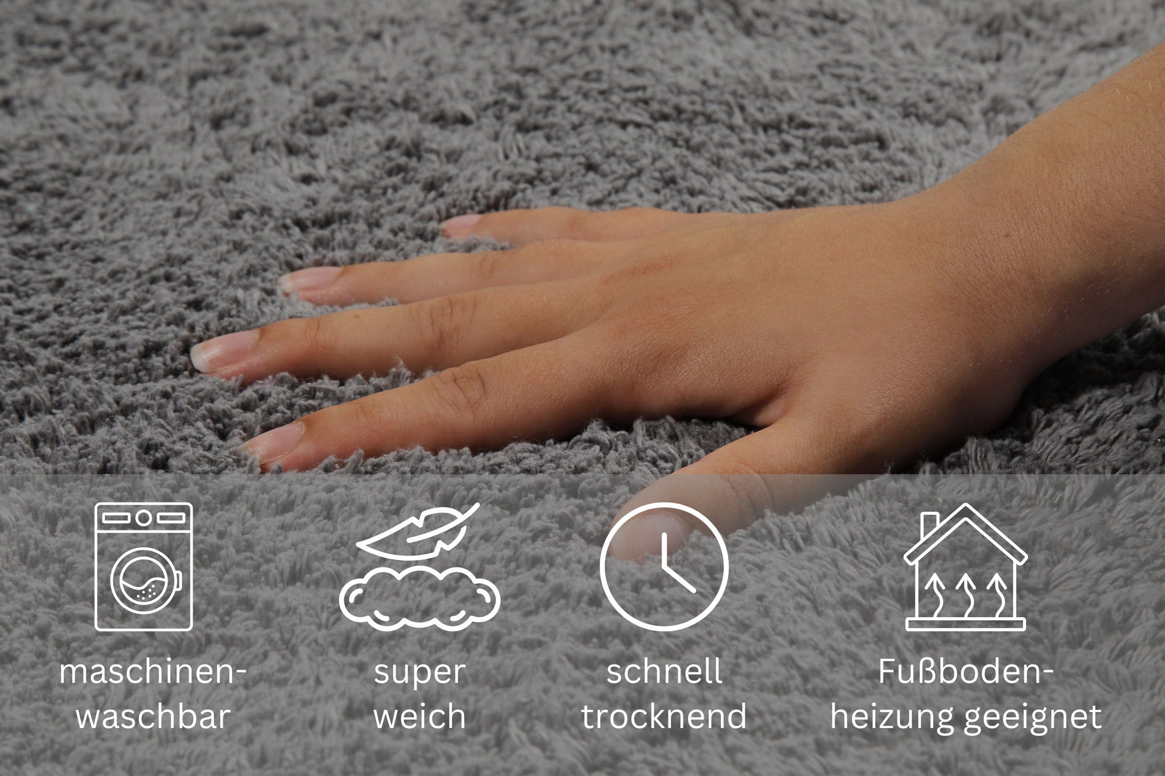 my home Badematte »Kian«, fussbodenheizungsgeeignet, Badvorleger, Badteppich aus 100%Baumwolle, weich, waschbar, saugfähig