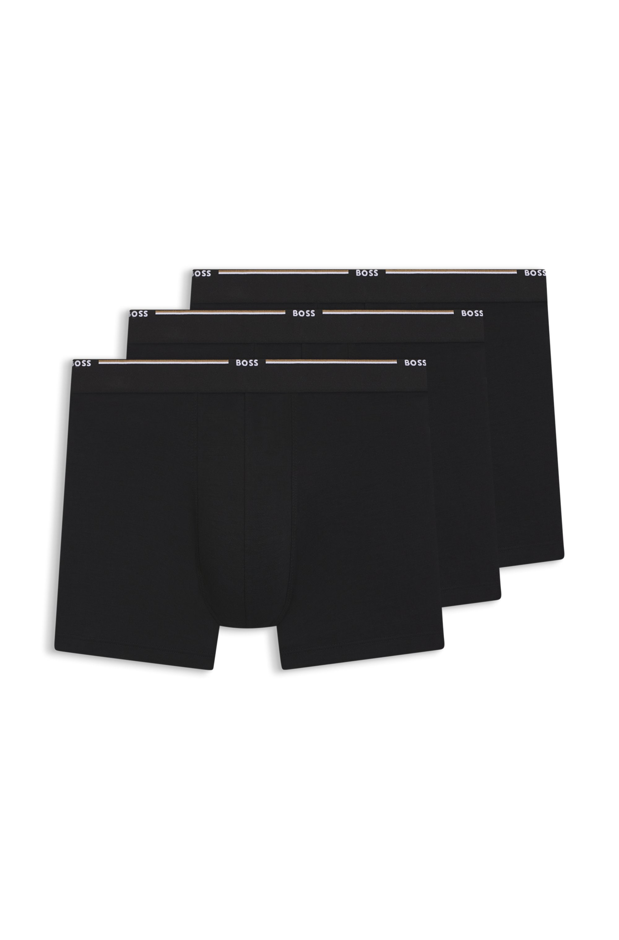 BOSS Boxer »Boxer Brief 3P Bamboo« Packung, 3 Stk. mit Logoschriftzug auf dem Bund