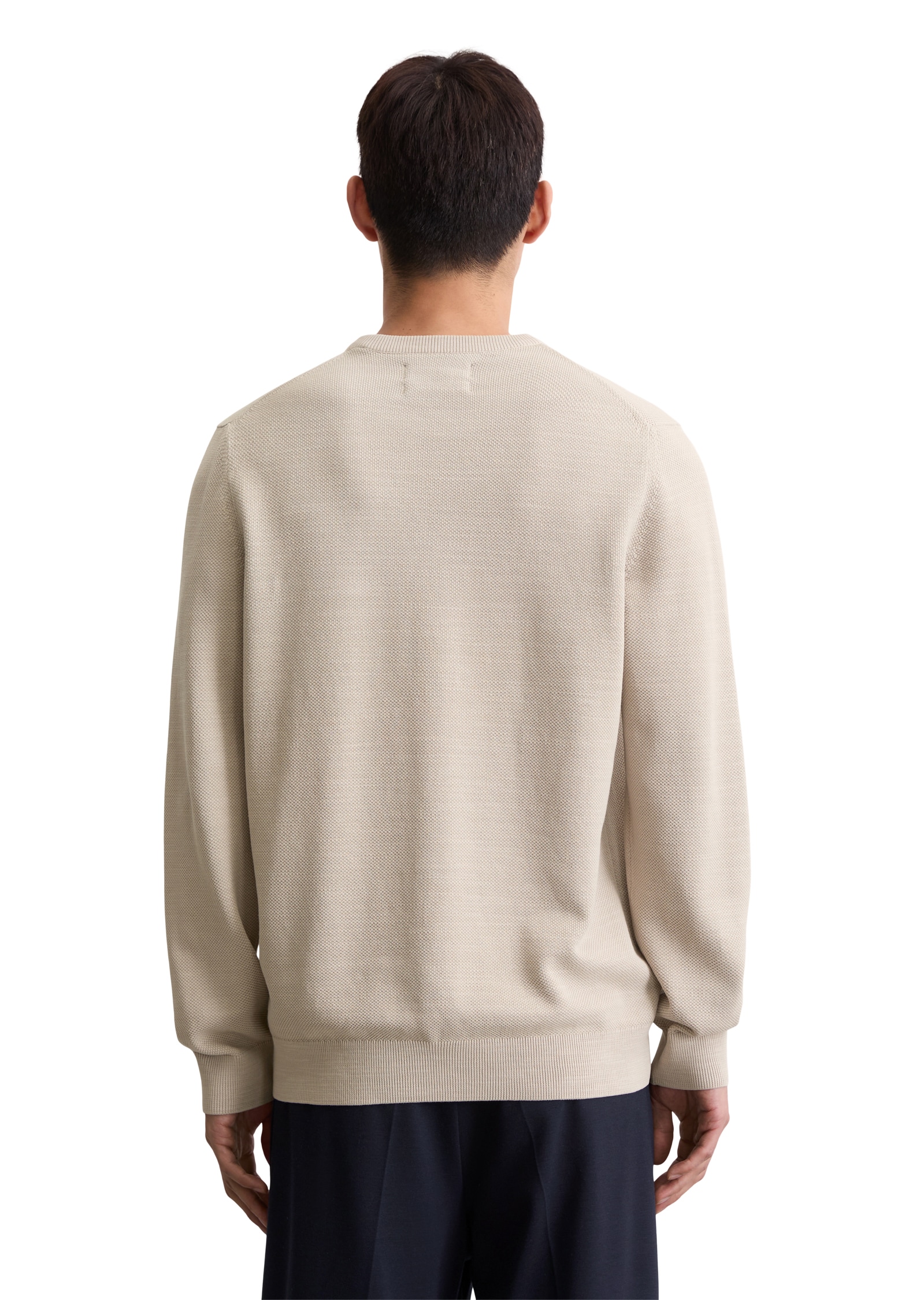 Marc O'Polo Pull à col rond in Piqué-Struktur