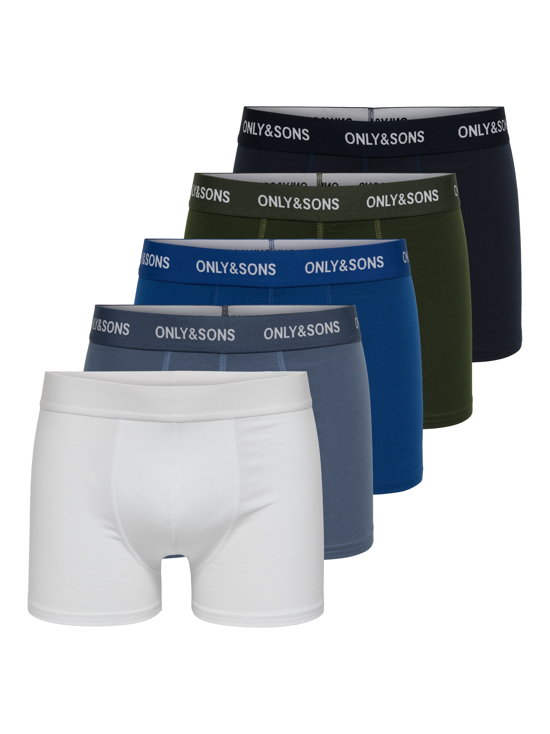 ONLY & SONS Boxers »ONSTREY SOLID BOXER 5PACK OTL« Paquet, 5 cuis