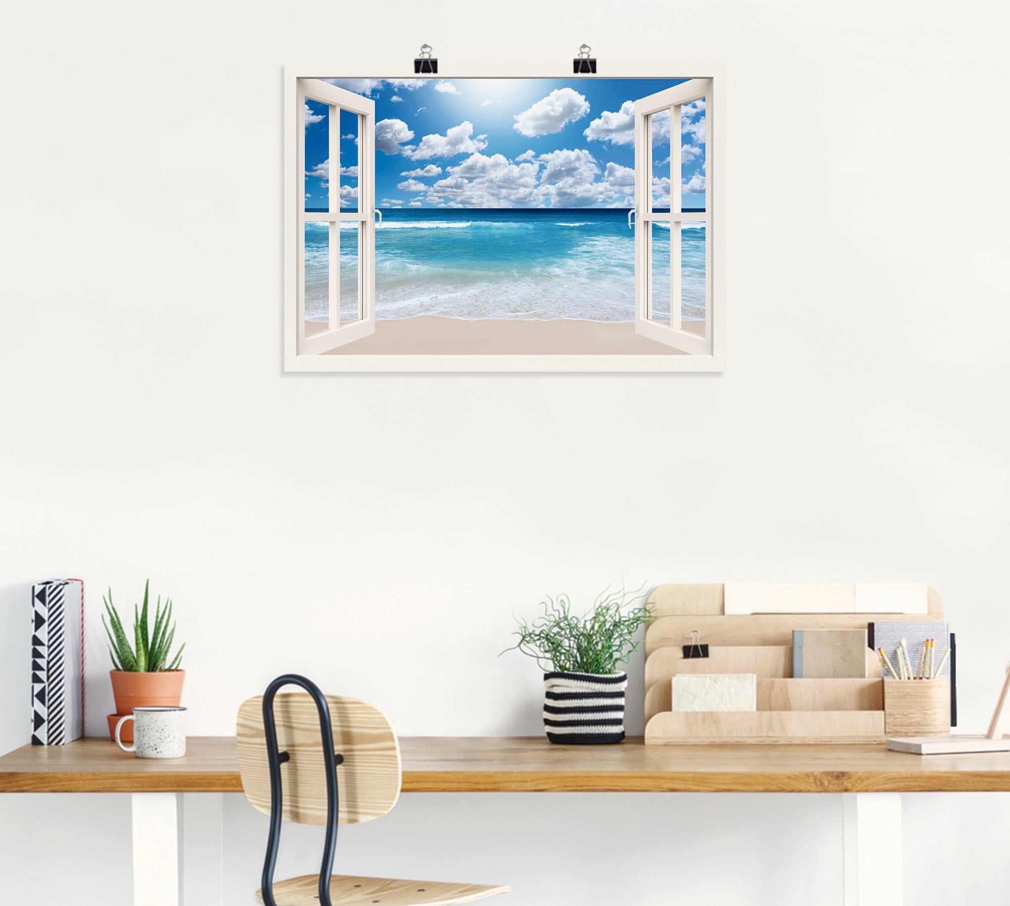 Artland Wandbild »Fensterblick Grossartige Strandlandschaft« Fensterblick 1 Stk. tlg. als Leinwandbild, Poster in verschied. Grössen